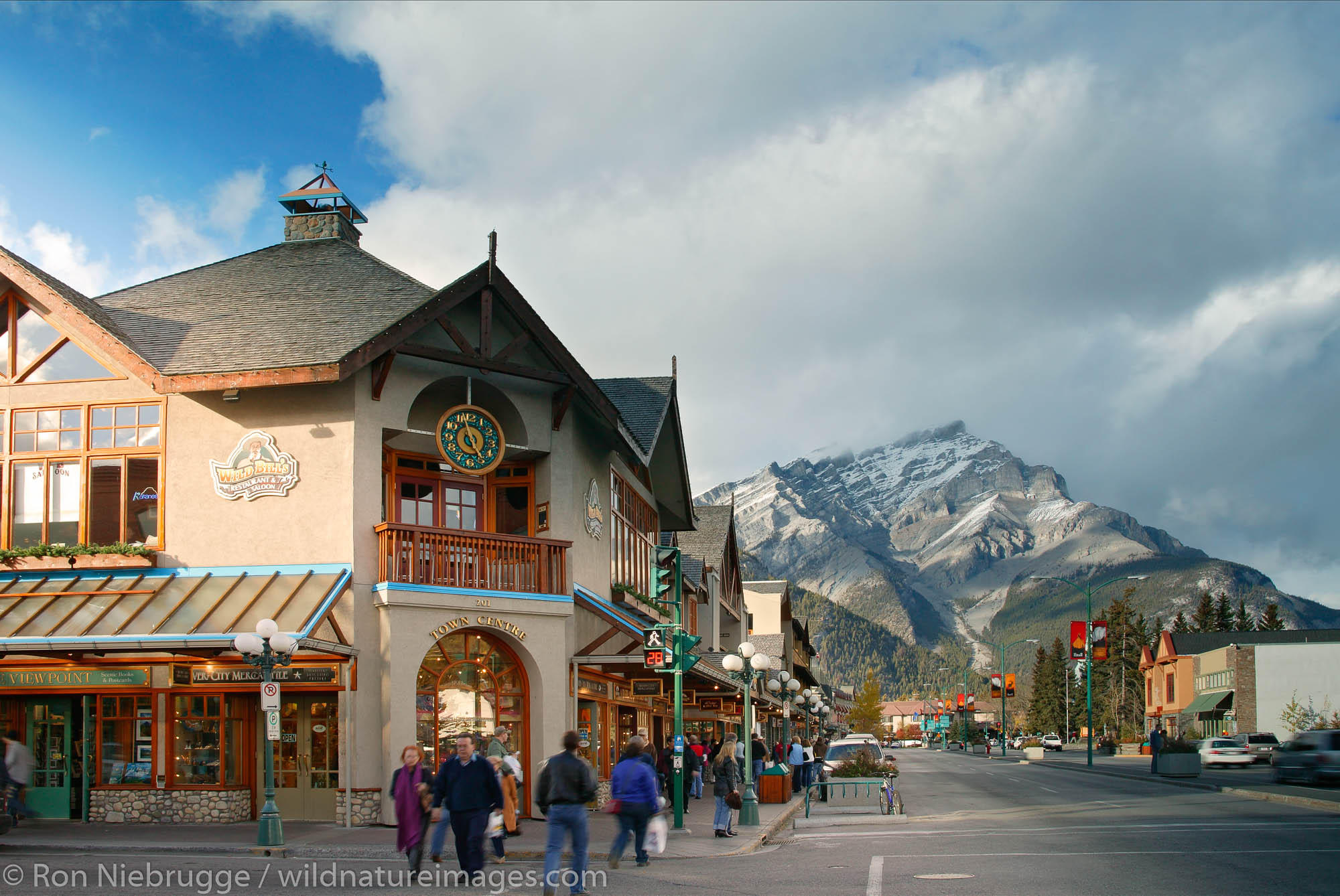 The town of Banff in Banff National Park, Alberta, Canada.