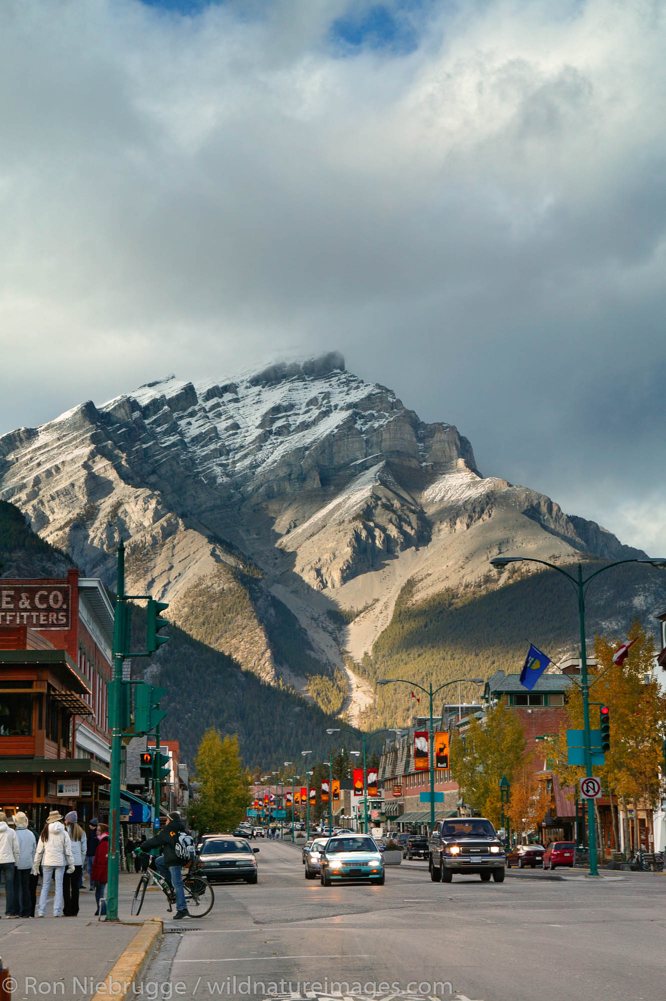 The town of Banff in Banff National Park, Alberta, Canada.