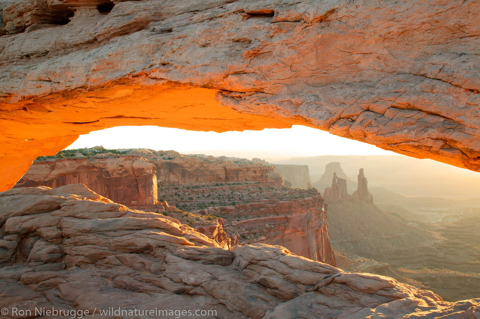 Mesa Arch at sunrise, Island in the Sky Region, Canyonland National Park, near Moab, Utah.