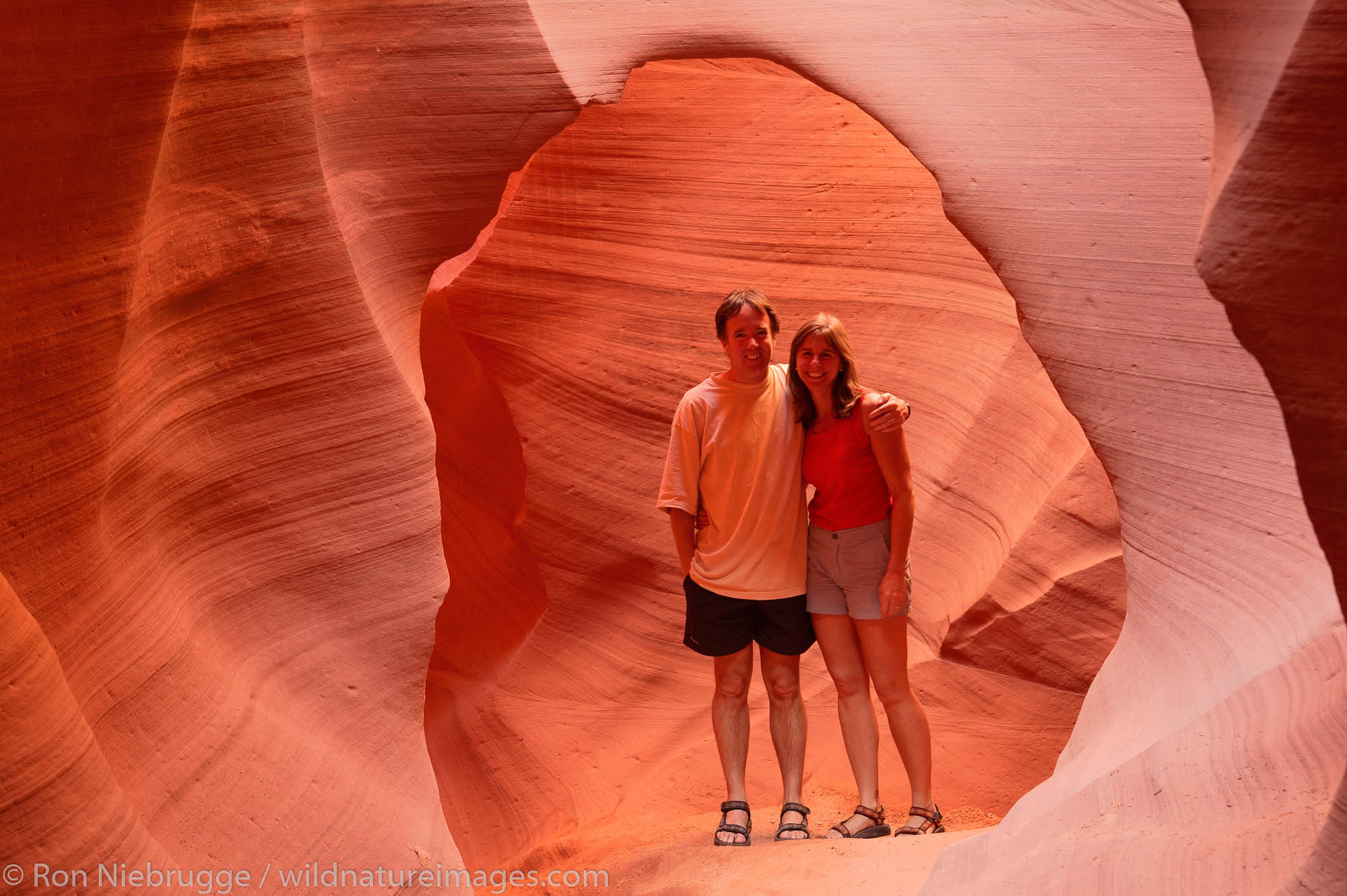 A visitor to the Lower Antelope Canyon, near Page, Arizona. (model released)
