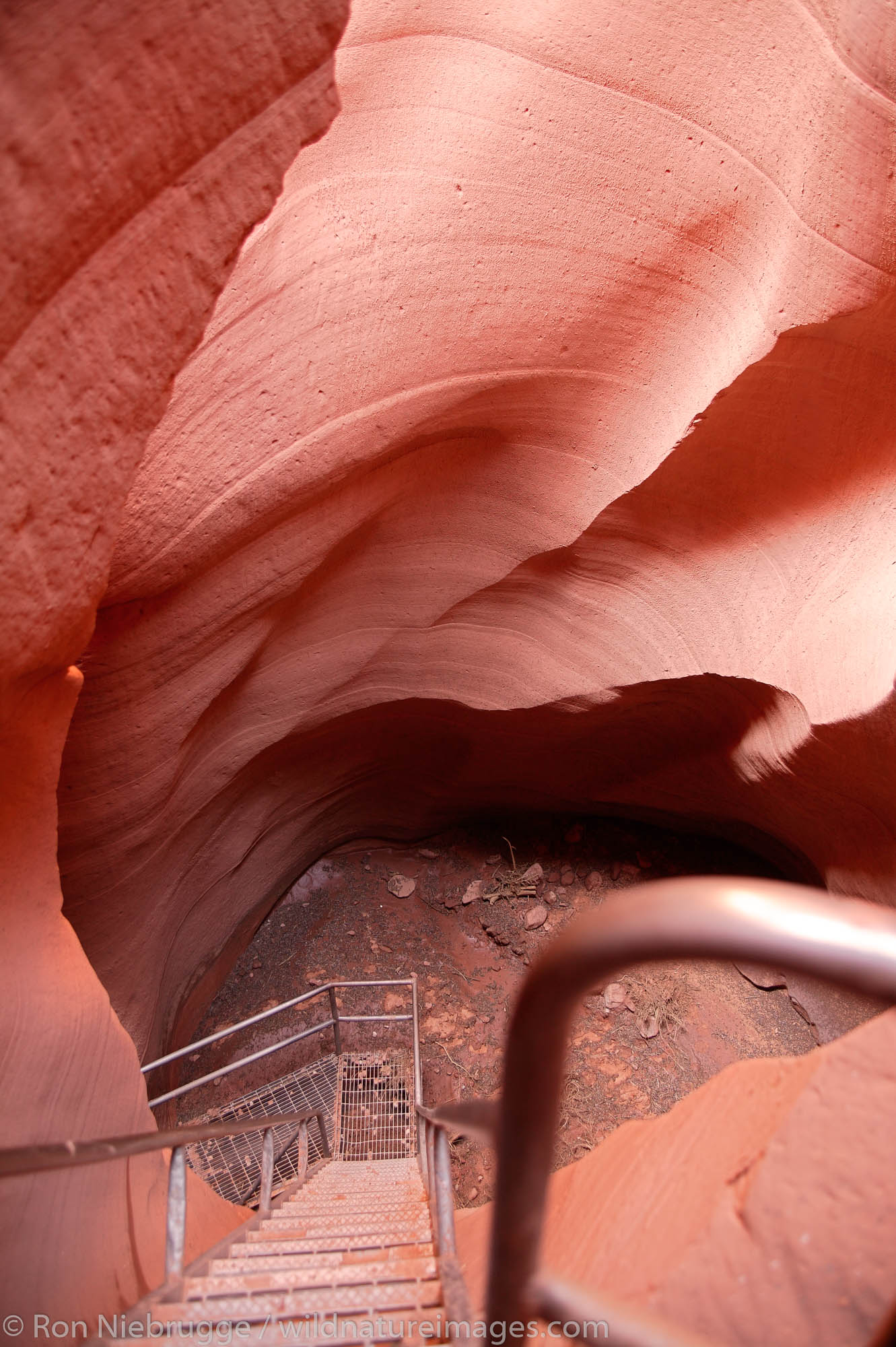A ladder in the Lower Antelope Canyon, near Page, Arizona.