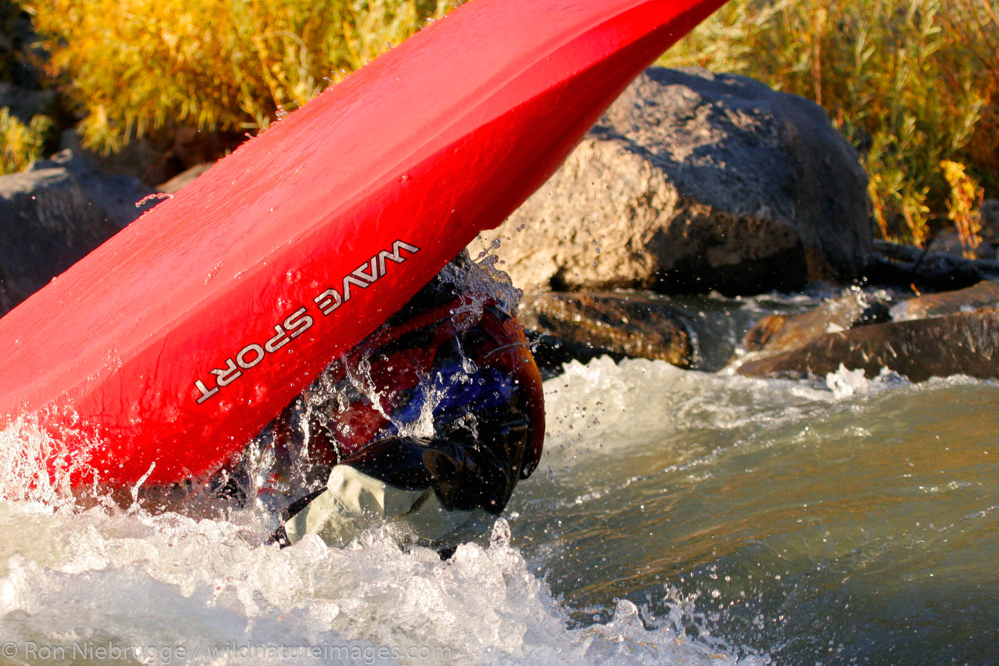 Photographer and adventurer John Fullbright kayaking on the Rio Grande river near Taos, New Mexico.