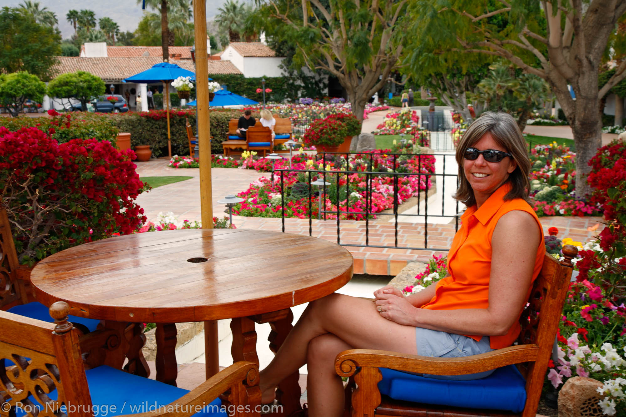A visitor at the La Quinta Resort and Club in La Quinta, near Palm Springs, California.