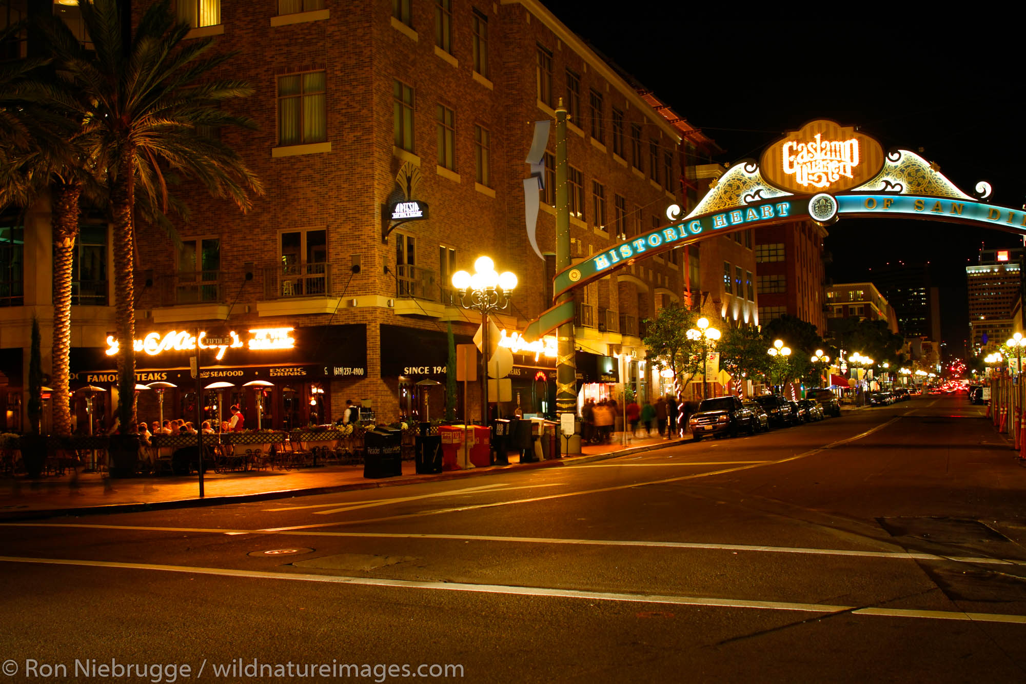The Gaslamp District, Downtown San Diego, California.