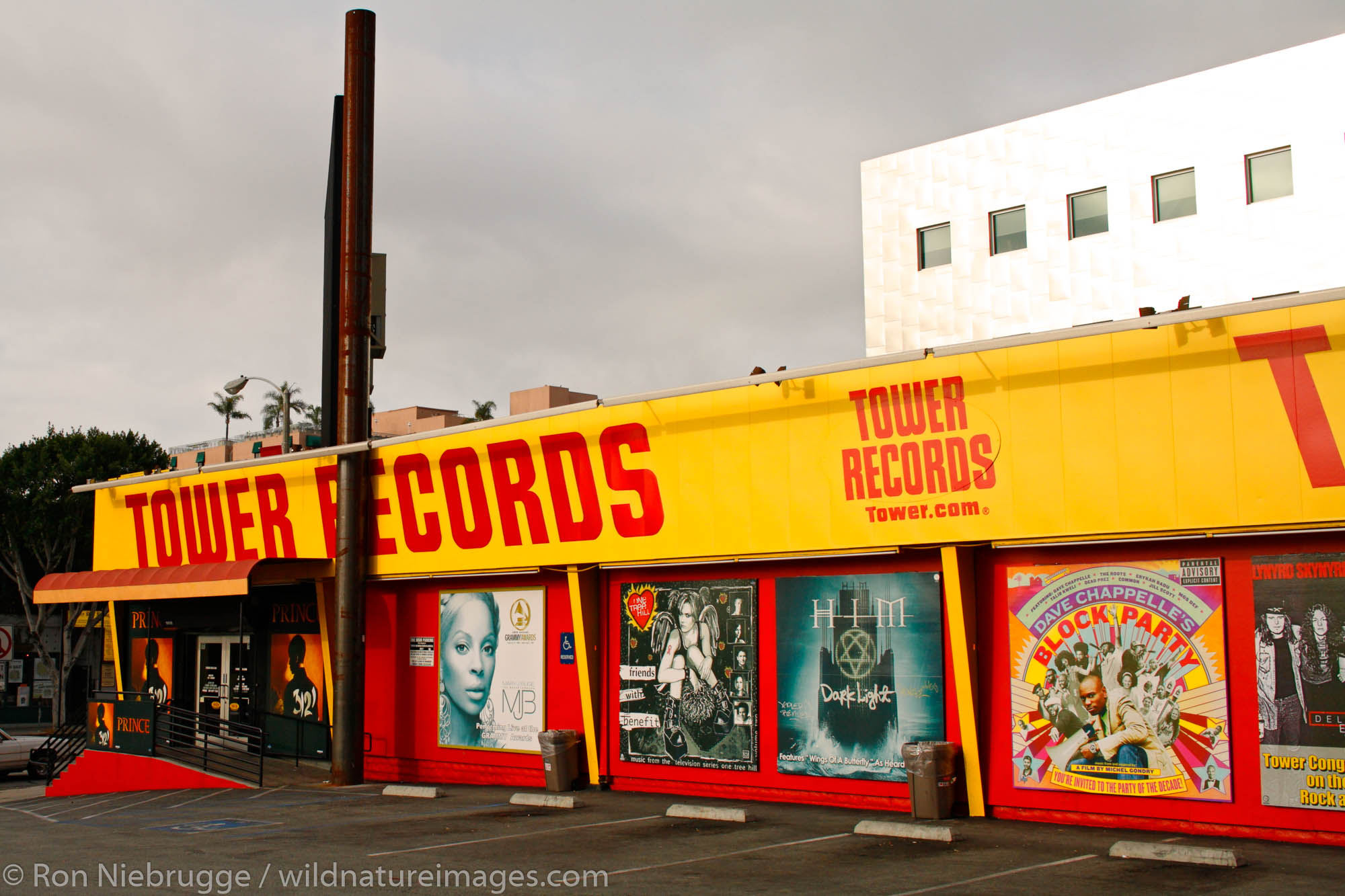 Tower Records on Sunset Boulevard, Hollywood, Los Angeles, California.