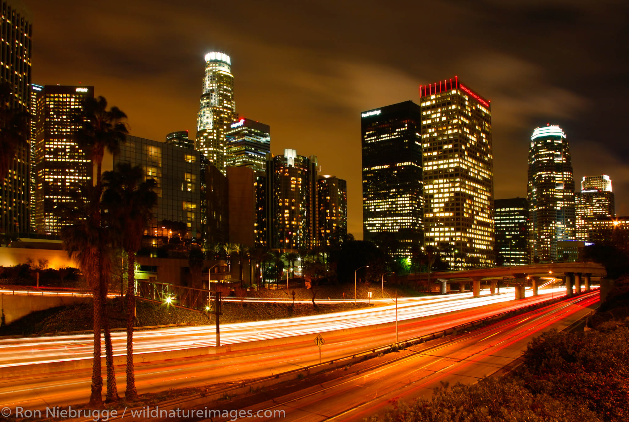 Downtown at night. Los Angeles, California. Photos by Ron Niebrugge