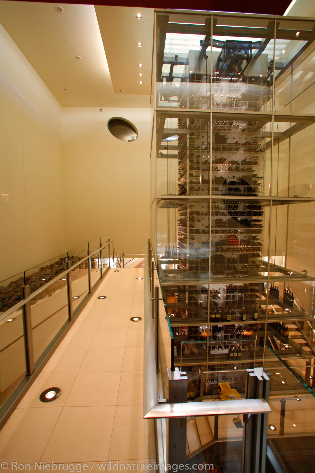 The wine tower in the Aureole Restaurant, Mandalay Bay, Las Vegas, Nevada.
