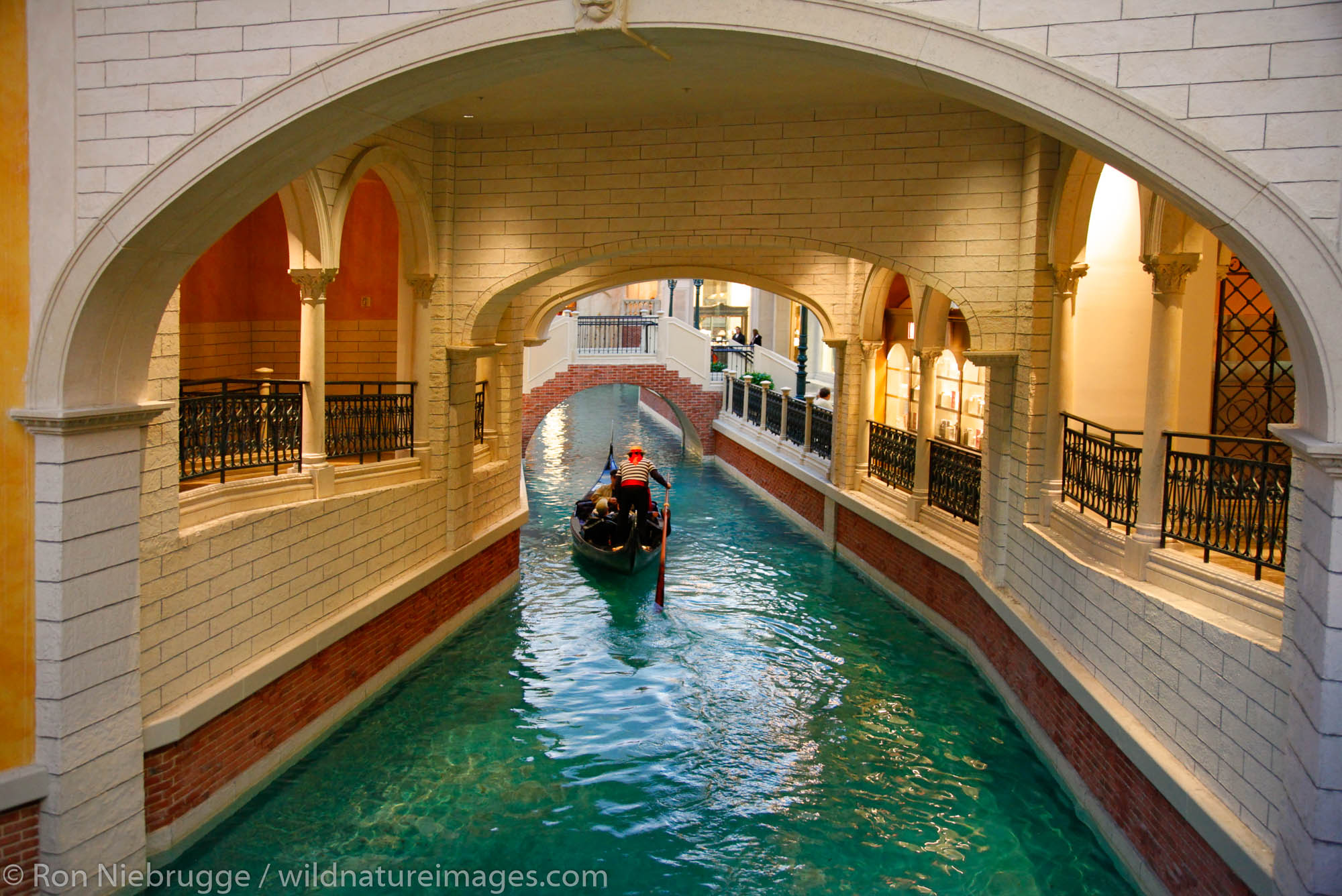 A gondola at The Grand Canal Shoppes at the Venetian Resort Hotel Casino, Las Vegas, Nevada.