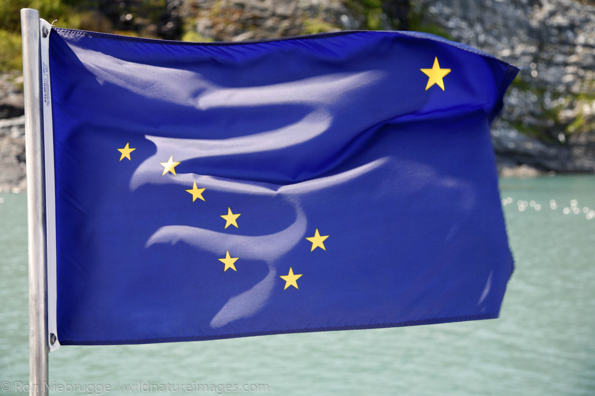 Alaska Flag, Blackstone Bay, Prince William Sound, Chugach National Forest, Alaska.