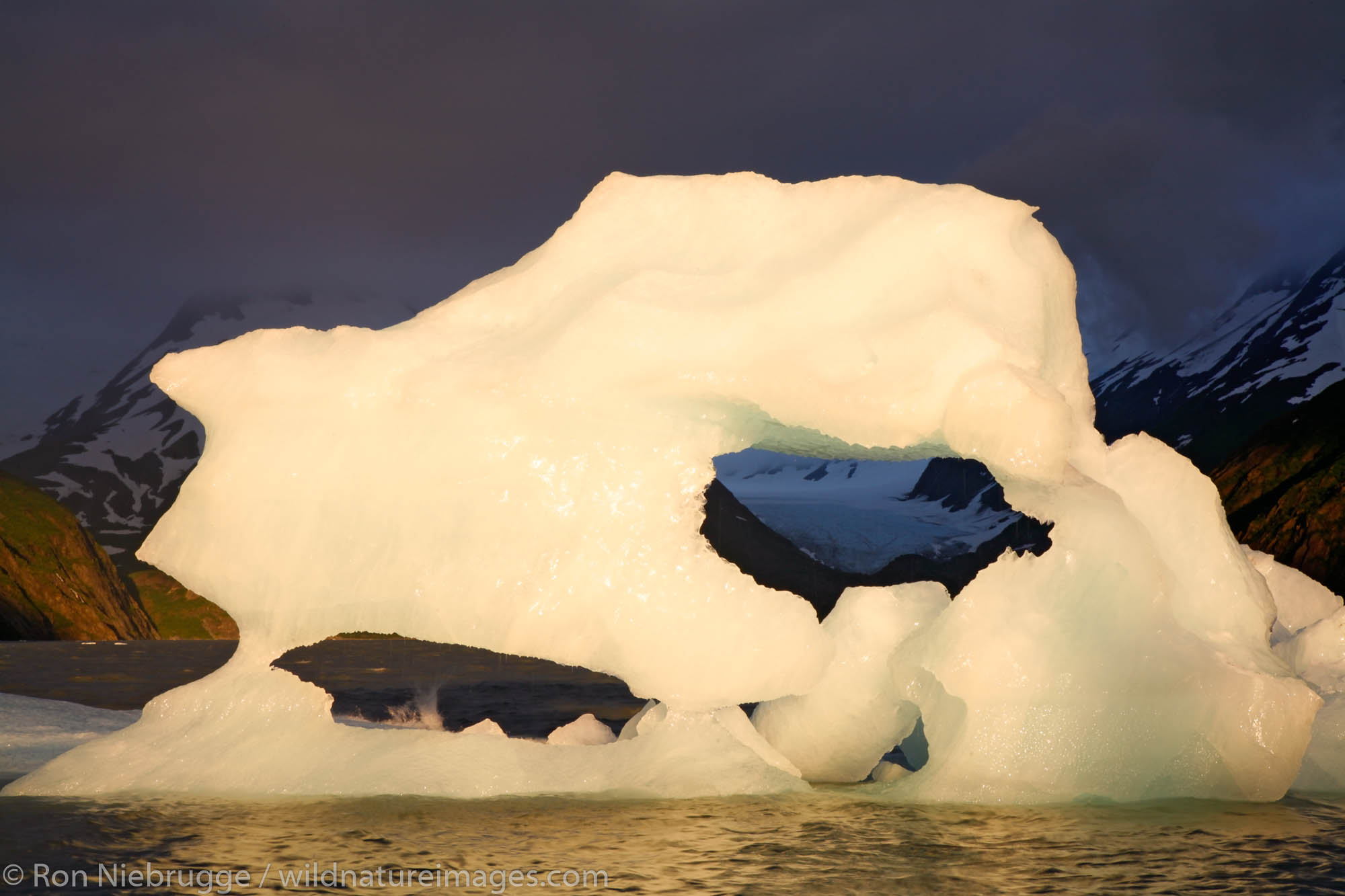 Icebergs in Portage Lake, Chugach National Forest, Alaska.