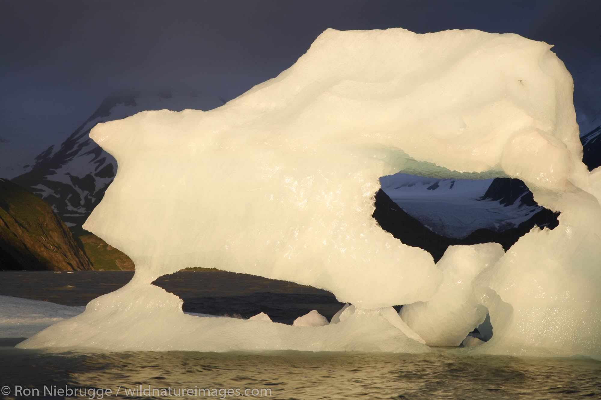 Icebergs in Portage Lake, Chugach National Forest, Alaska.