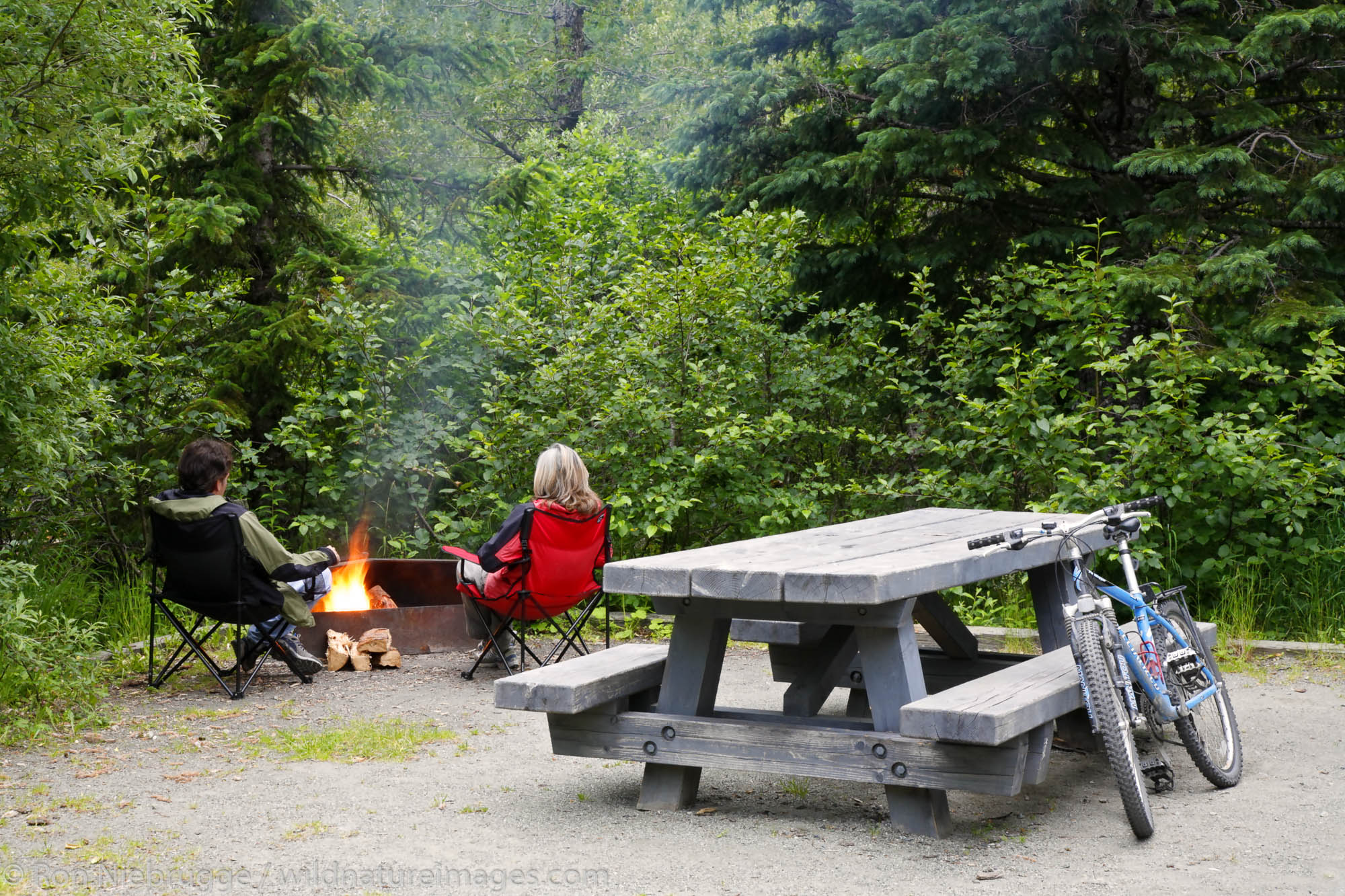 Camping at Williwaw Campground, Portage Valley, Chugach National Forest, Alaska. (MR)