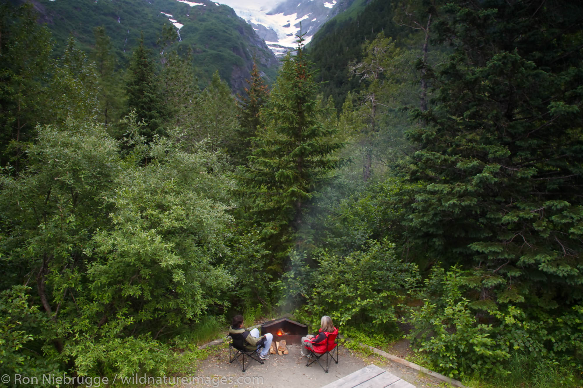 Camping at Williwaw Campground, Portage Valley, Chugach National Forest, Alaska. (MR)