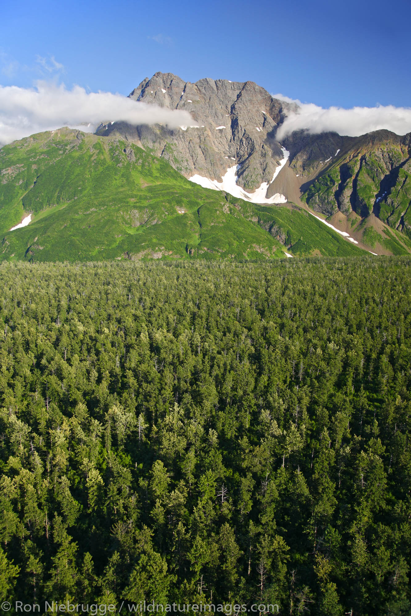 Aerial Goat Mountain, Chugach National Forest near Cordova, Alaska.