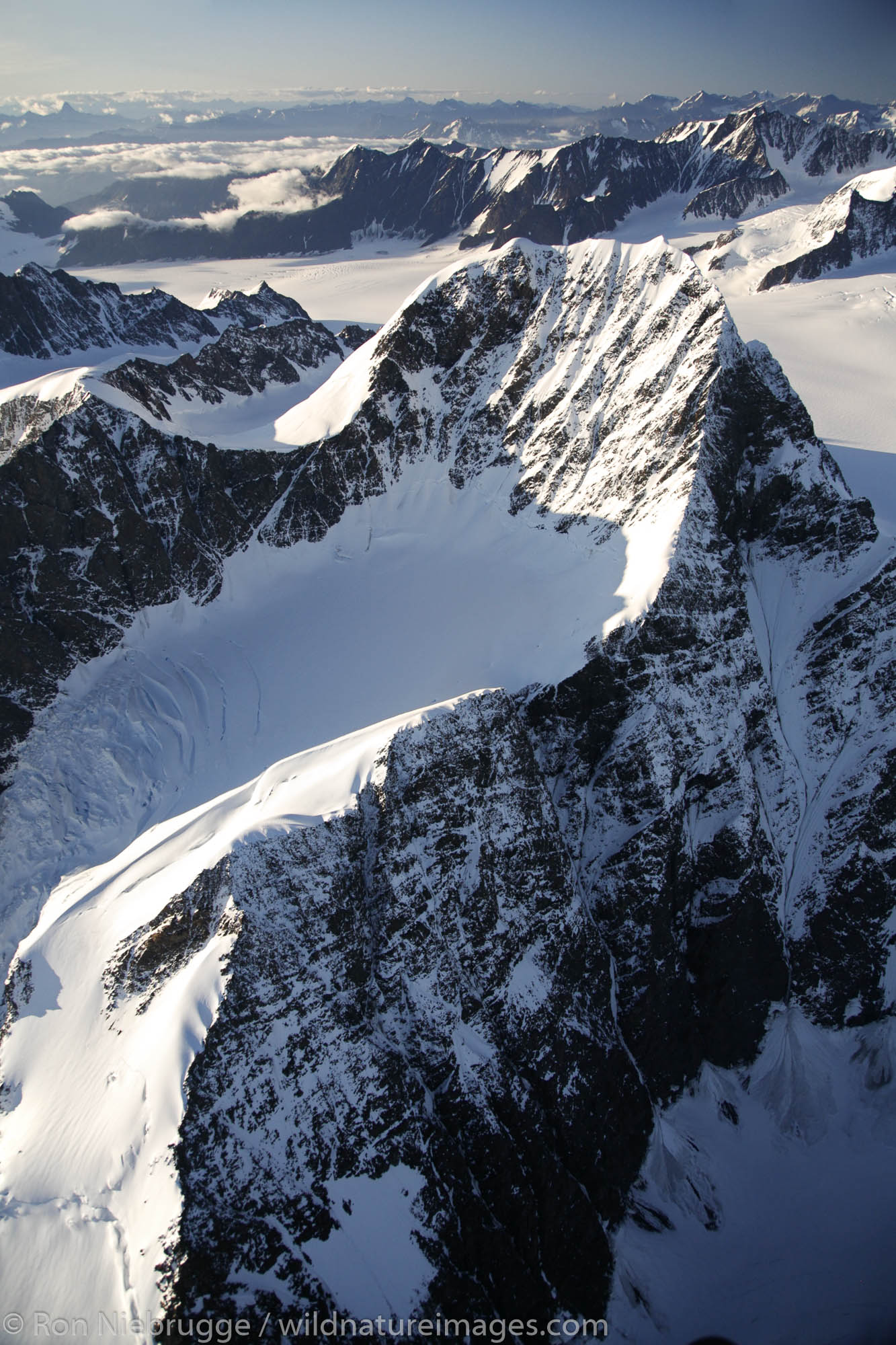 Aerial of Mount Gilbert, Chugach Mountains, Prince William Sound, Chugach National Forest, Alaska.