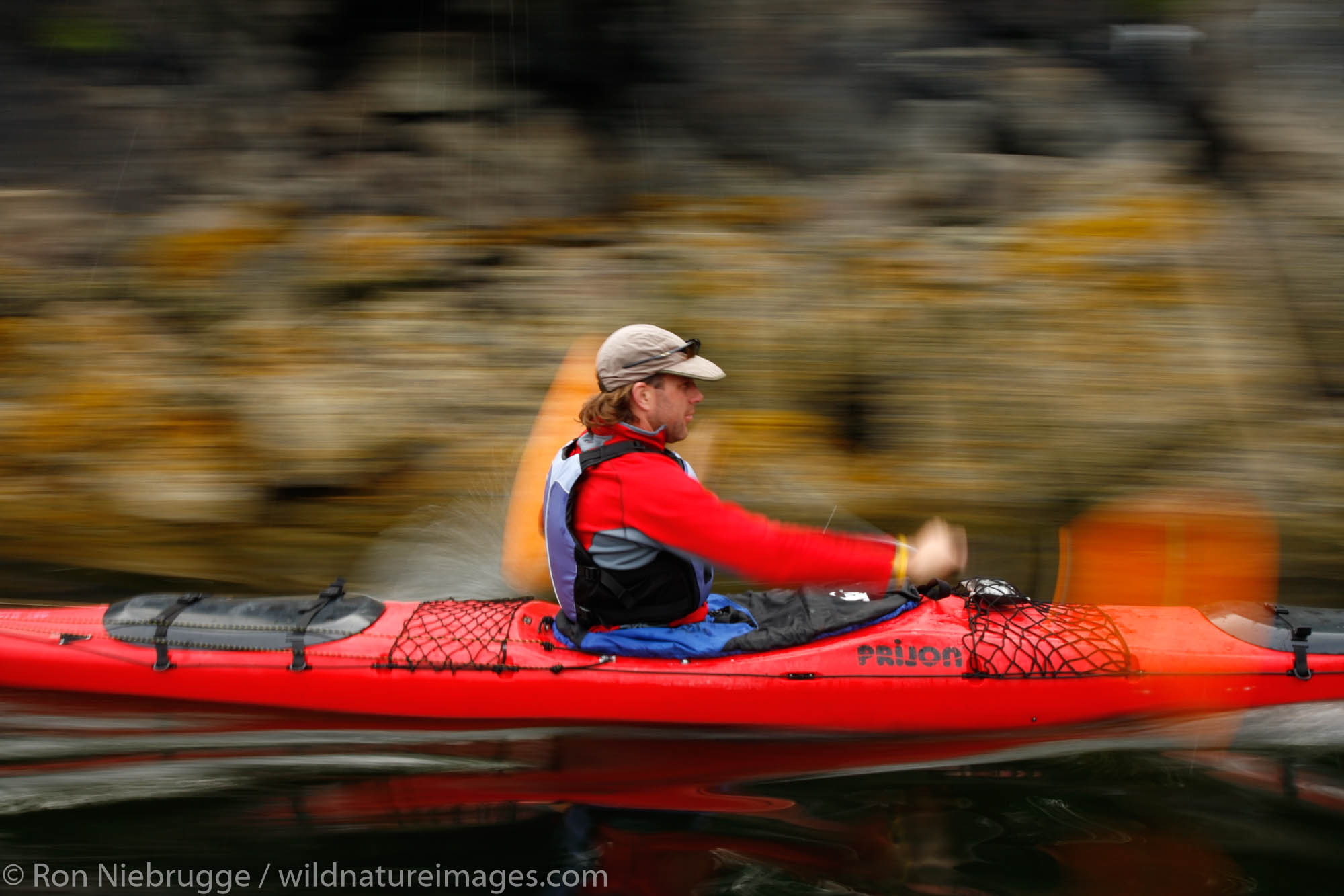 Kayaking in Hidden Bay, Prince William Sound, Chugach National Forest, Alaska. (MR)