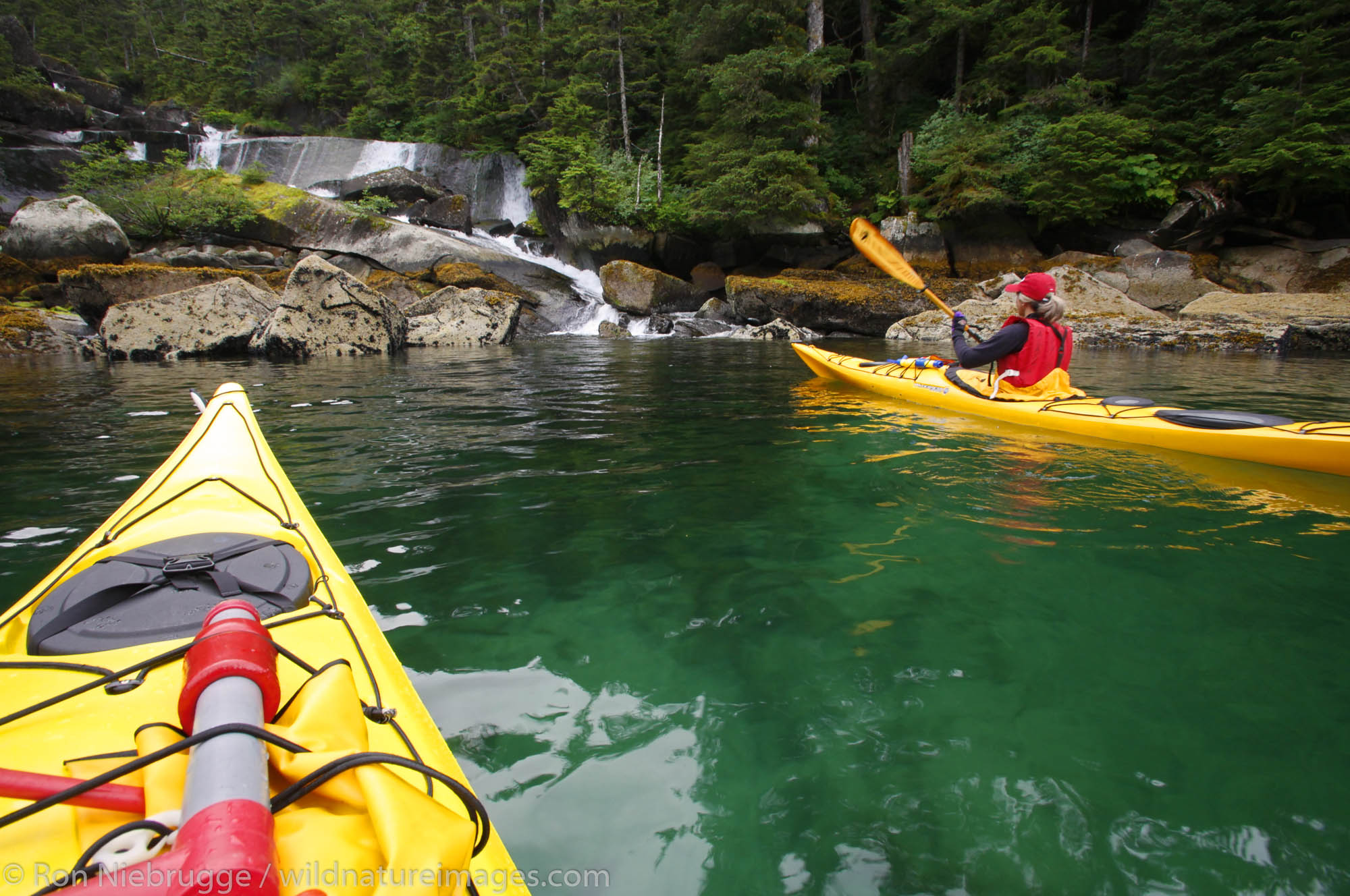 Kayaking in Hidden Bay, Prince William Sound, Chugach National Forest, Alaska. (MR)
