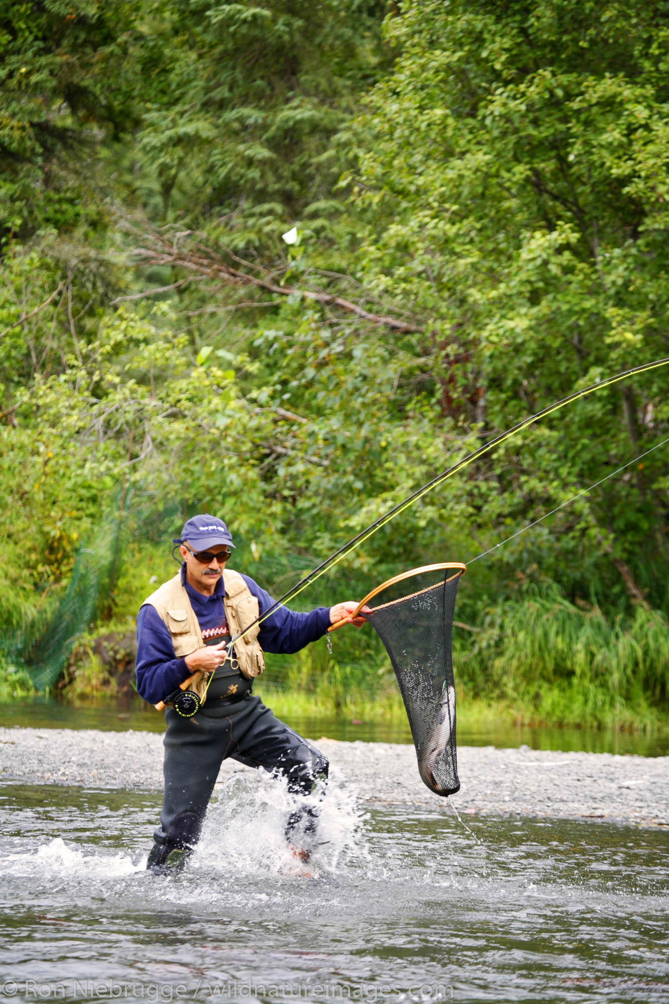 Fishing on the Russian River Kenai Peninsula Chugach National Forest Alaska. (MR)