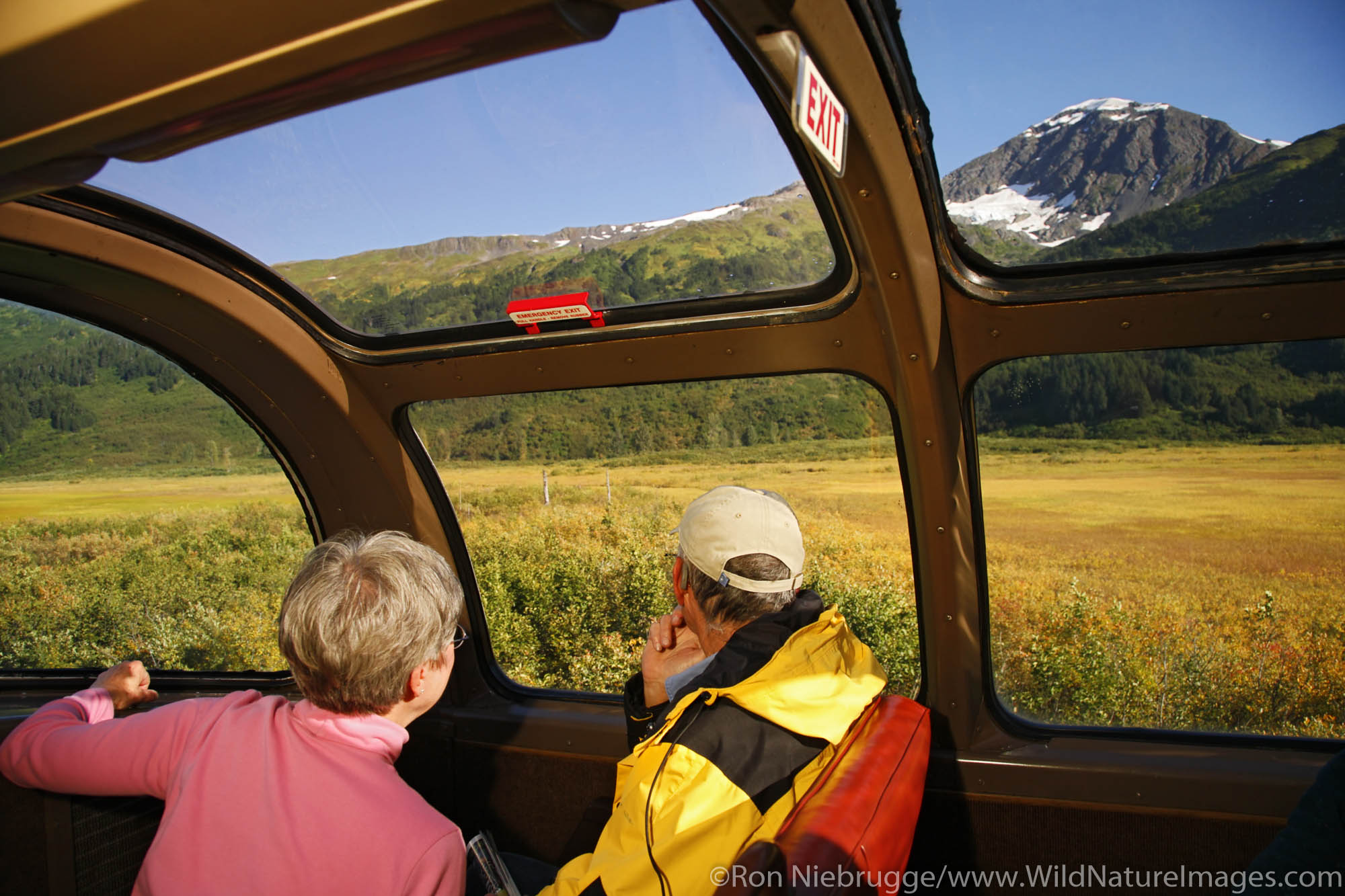 Riding the Alaska Railroad Glacier Discovery Train, Chugach National Forest, Alaska.