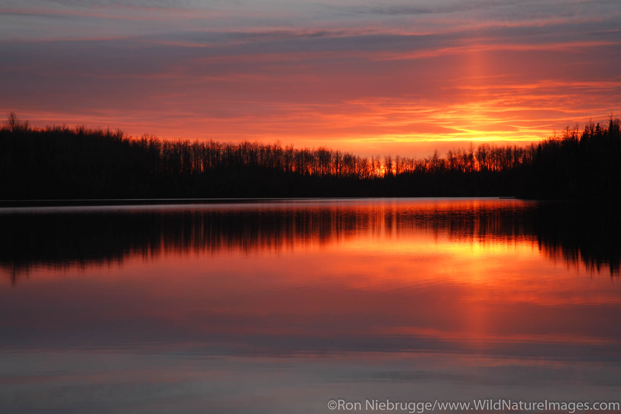 Sunset on Finger Lake, Wasilla, Alaska.