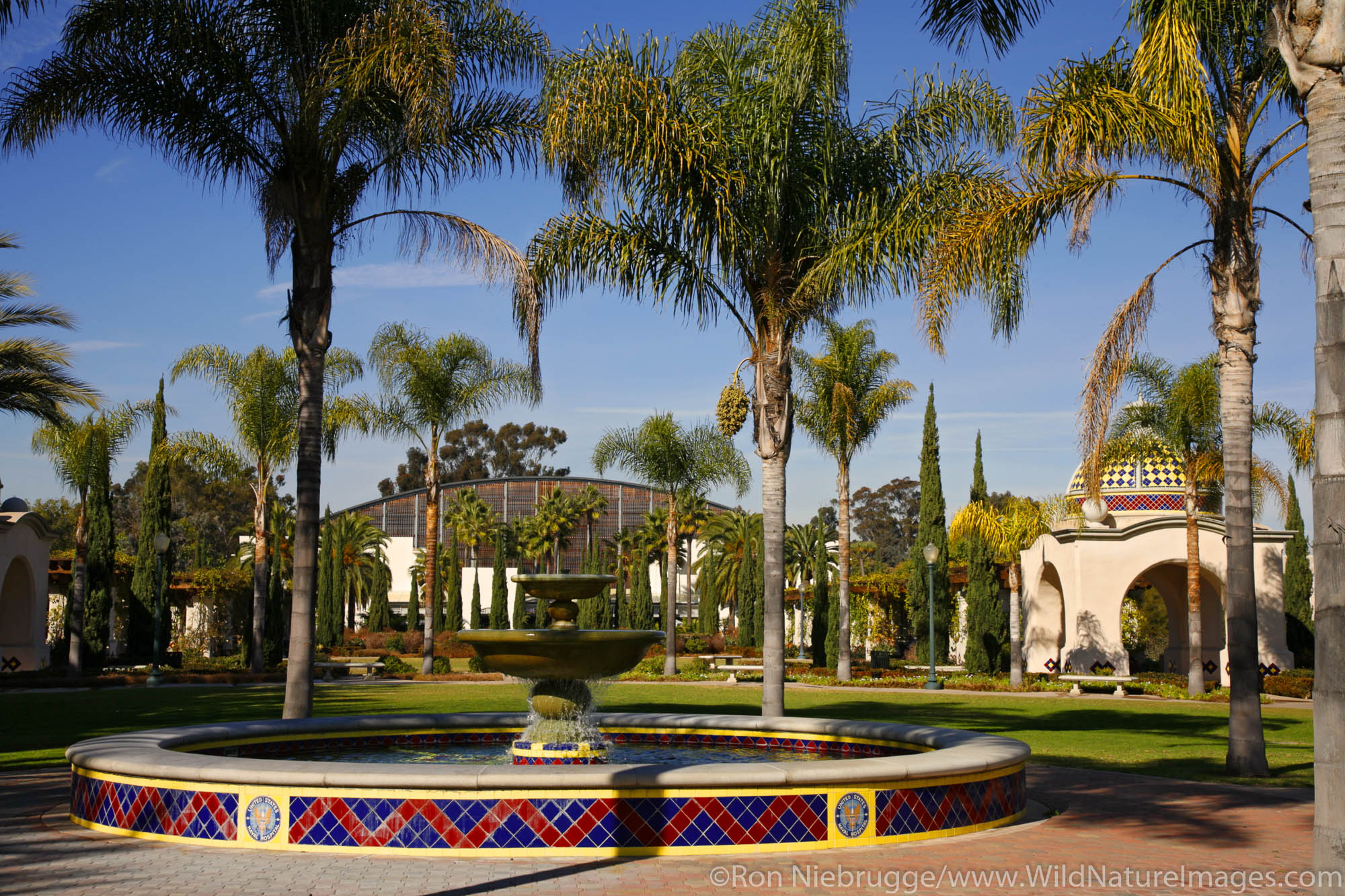 Gardens at the U.S. Naval Hospital, Balboa Park, San Diego, California.