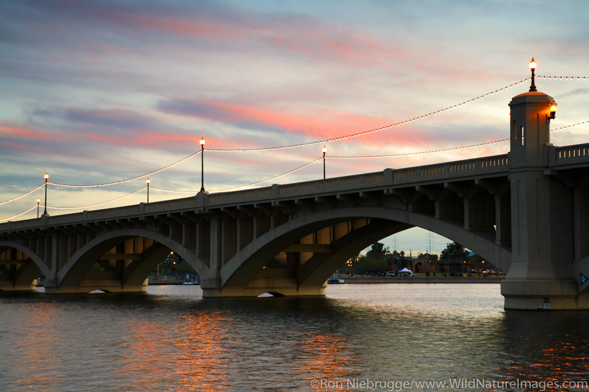 Bridges over Tempe Town Lake near Phoenix, Tempe,  Arizona.