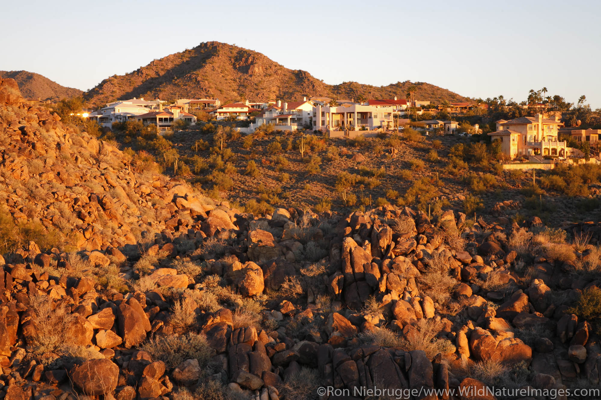 Homes in Fountain Hills, East of Phoenix, Arizona.