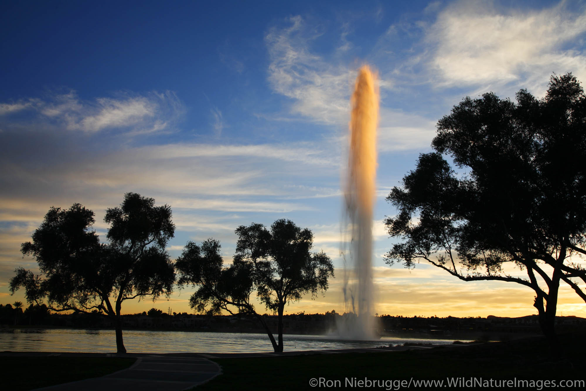 The water fountain in Fountain Hills, East of Phoenix, Arizona.