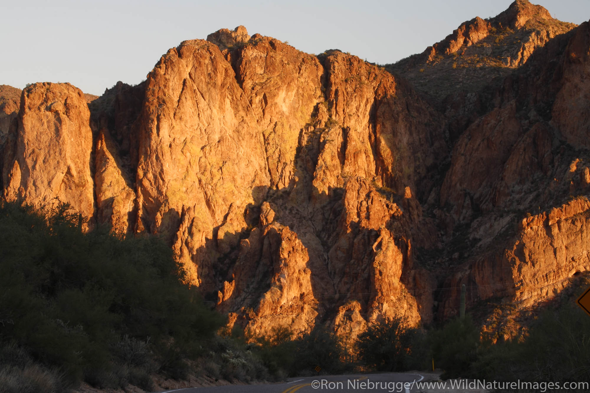 Highway 88 runs through the Tonto National Forest near Phoenix, Arizona.