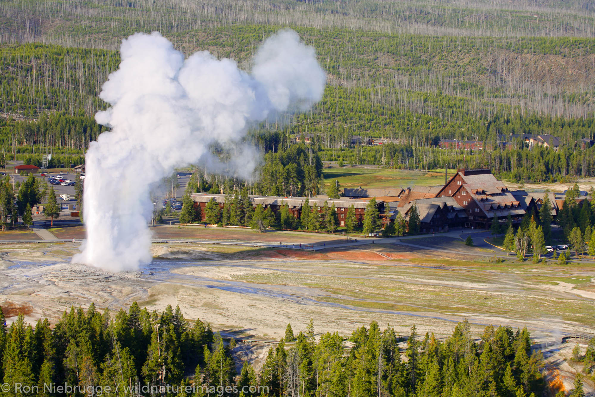 Old Faithful and the Upper Geyser Basin, Yellowstone National Park, Wyoming