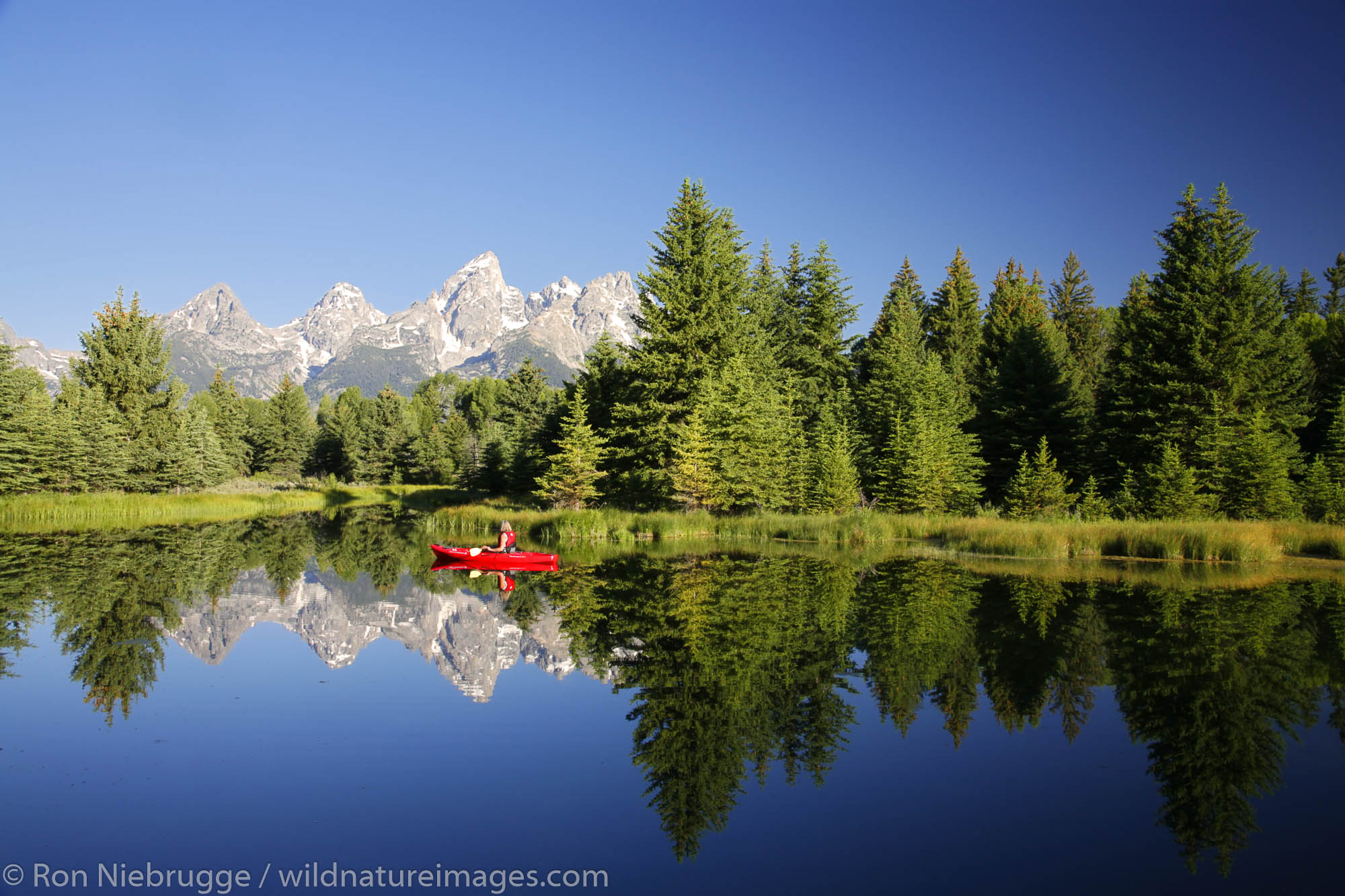 Kayaking in Grand Teton National Park, Wyoming.  (model released)