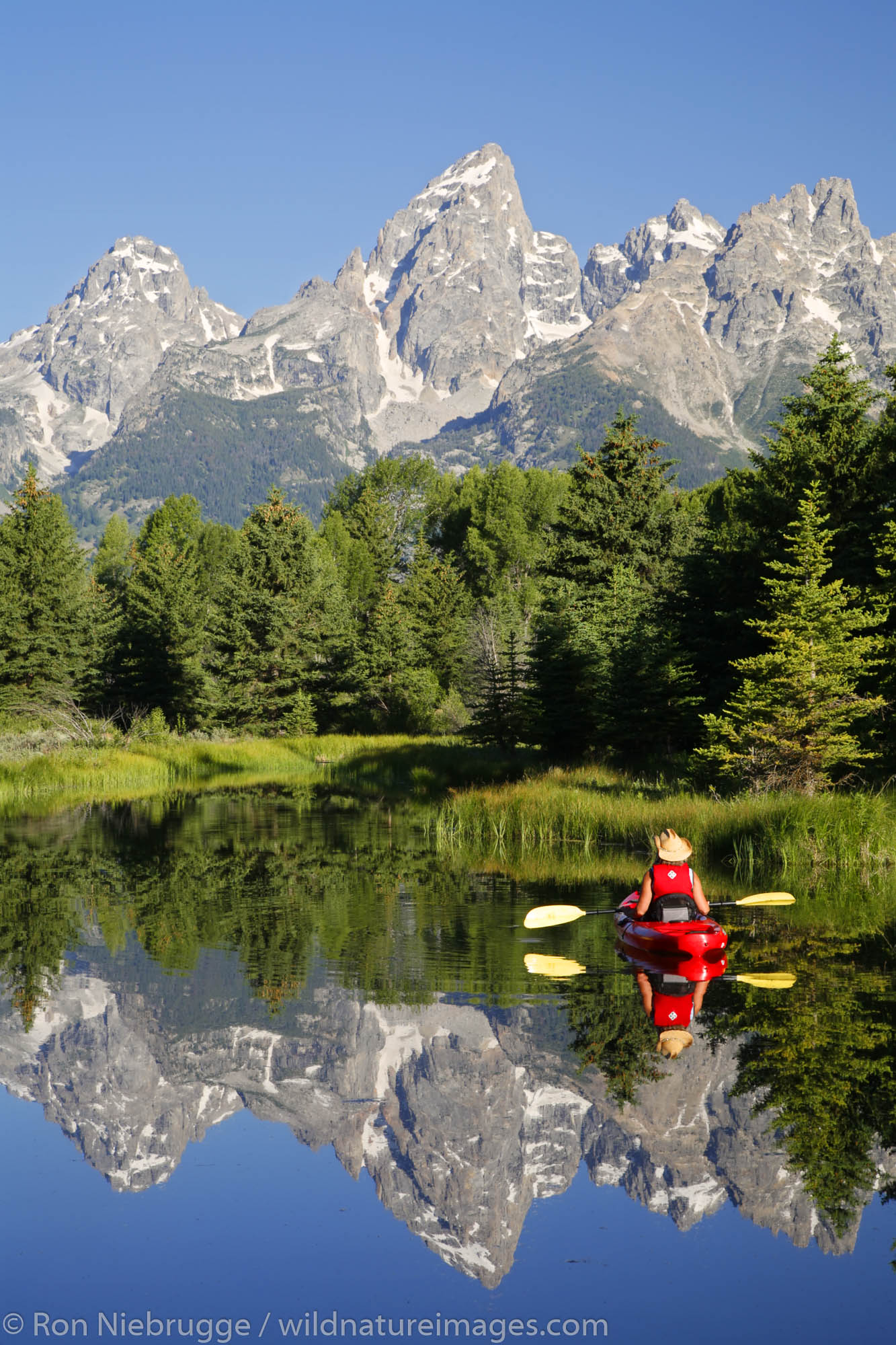 Kayaking in Grand Teton National Park, Wyoming.  (model released)