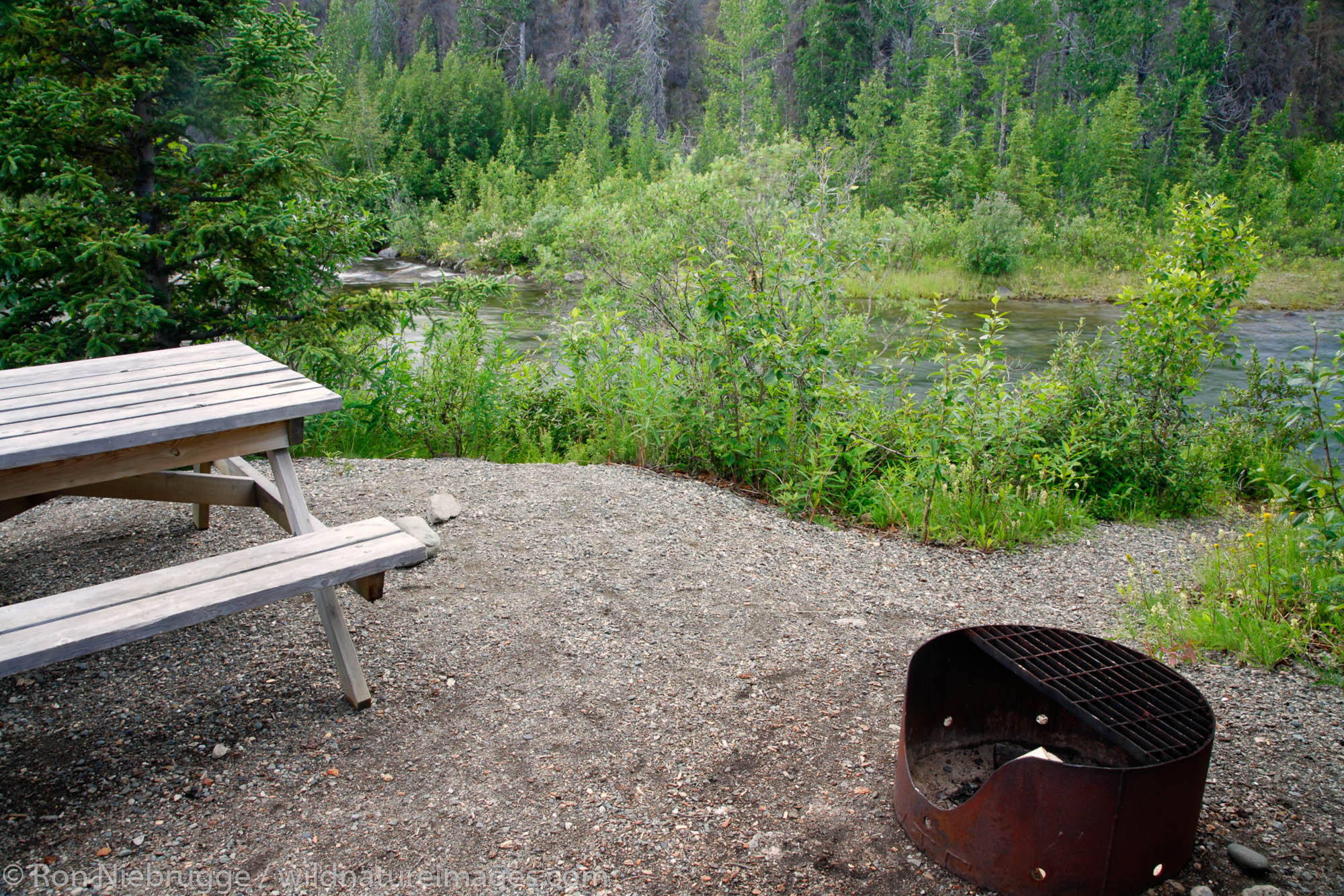 Million Dollar Falls Campground along the Haines Highway, Yukon Territory, Canada.