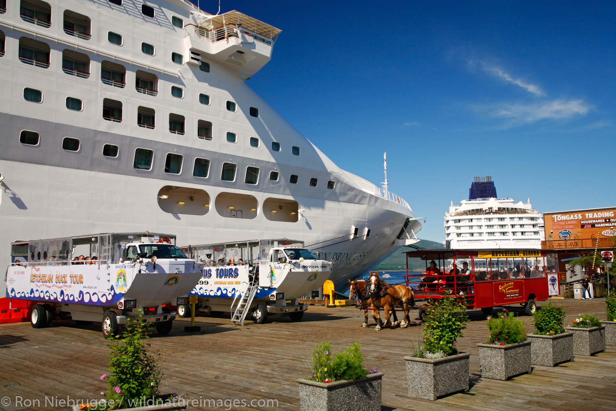 Cruiseships in downtown Ketchikan, Alaska