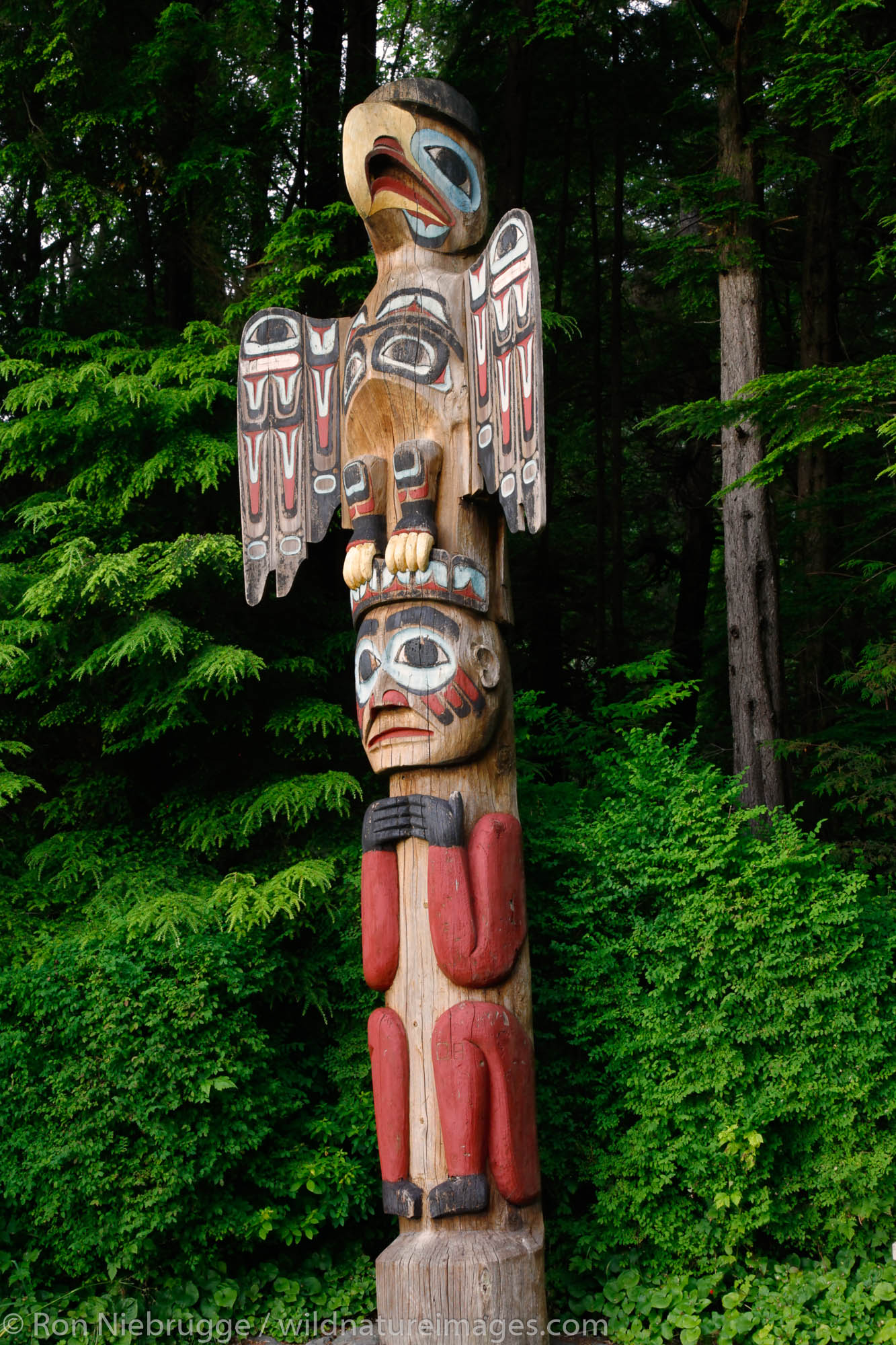 Thunderer's Pole (pole 14), Totem Bight State Historical Park, Ketchikan, Alaska