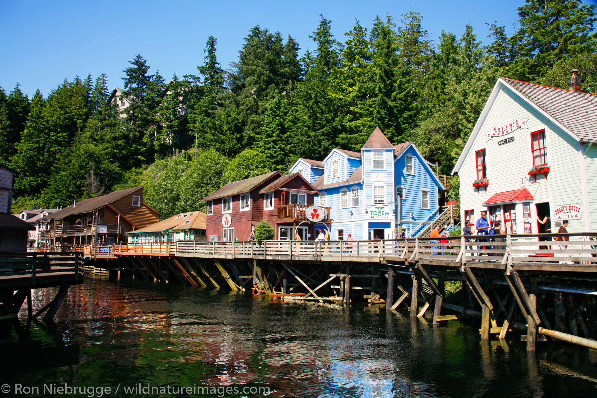 Buildings along historic Creek Street, Ketchikan, Alaska.
