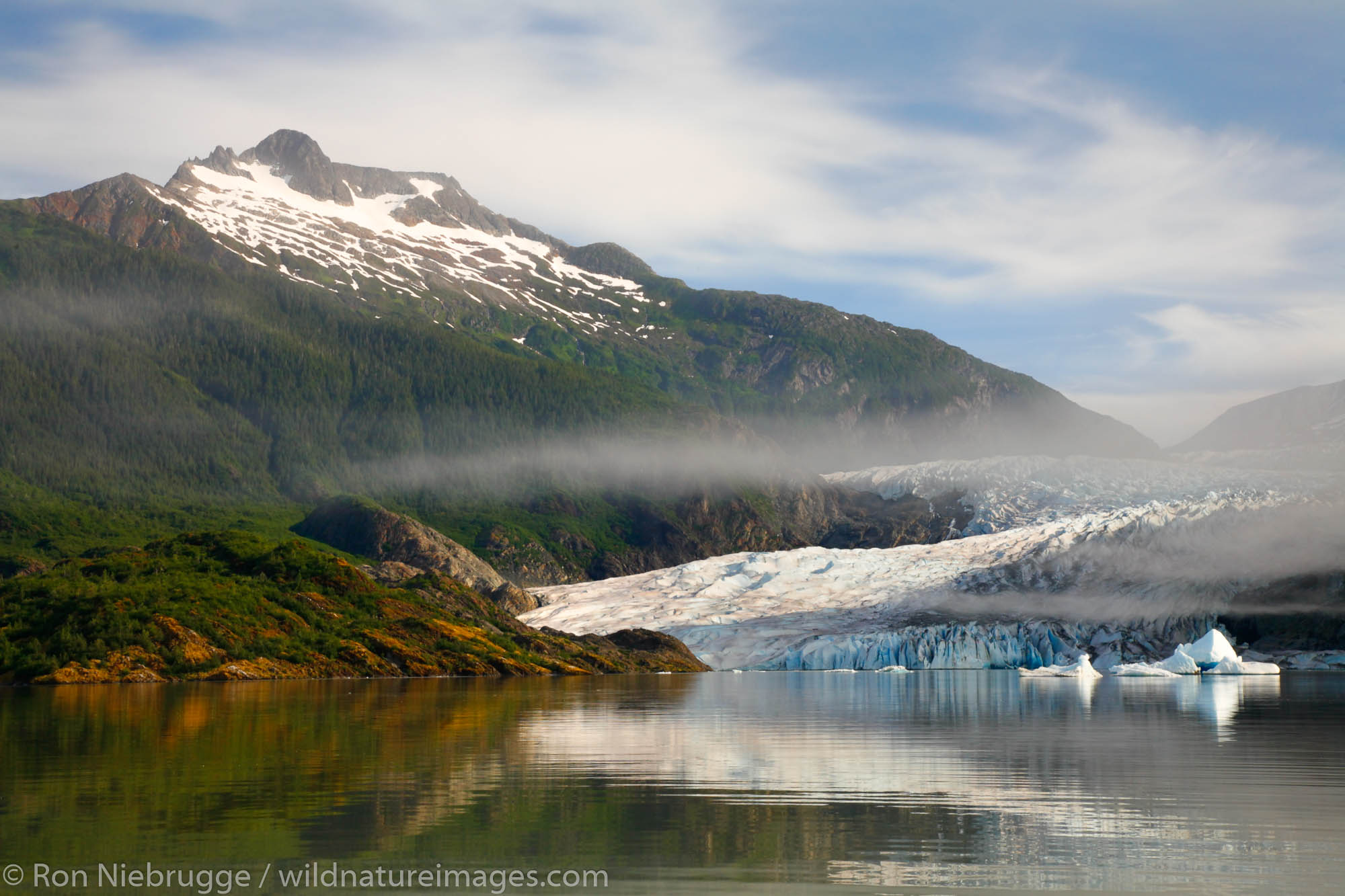 Mendenhall Glacier and Lake near Juneau, Alaska.