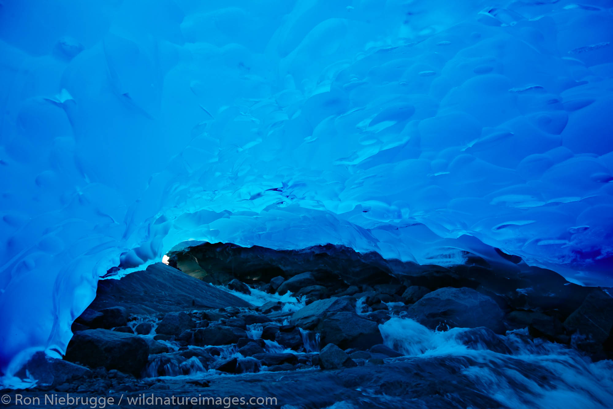 An ice cave in Mendenhall Glacier, Juneau, Alaska.