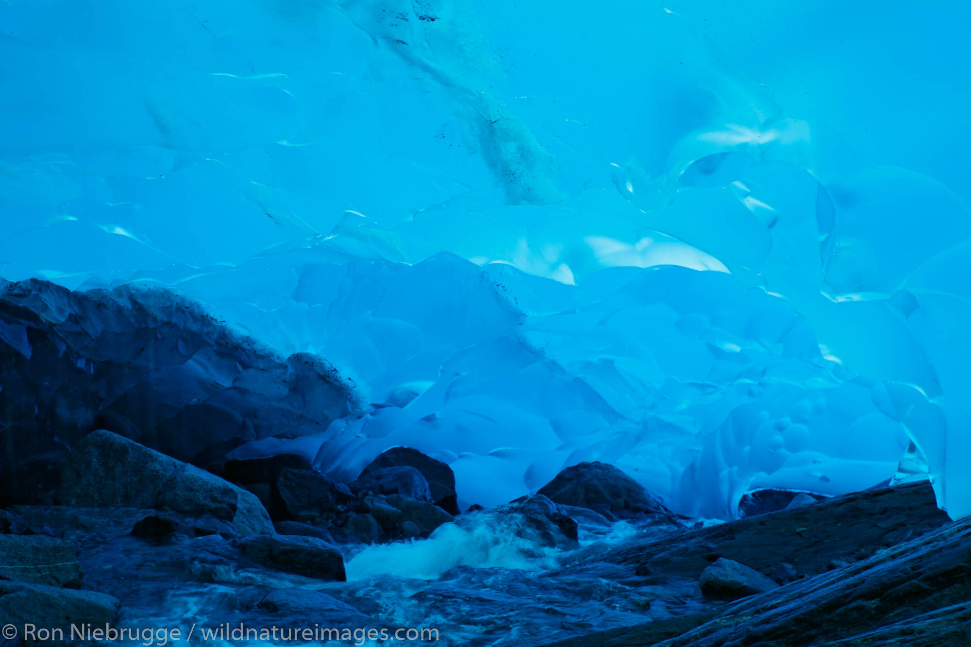 An ice cave in Mendenhall Glacier, Juneau, Alaska.