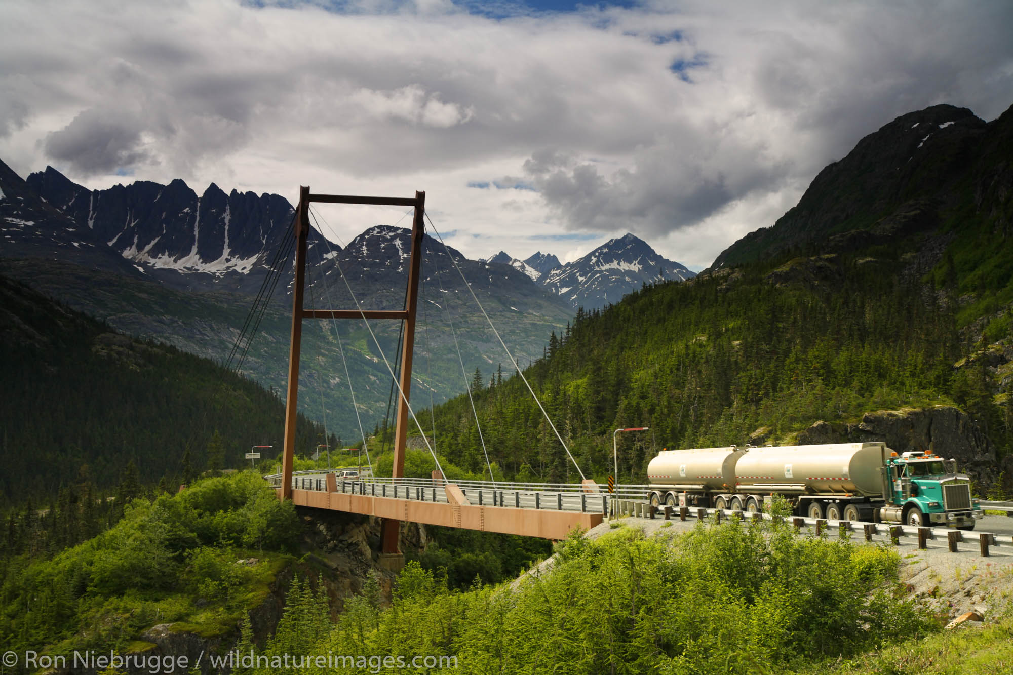 Petro Marine Services - North 60 Petro fuel truck on the Klondike Highway near Skagway, Alaska.