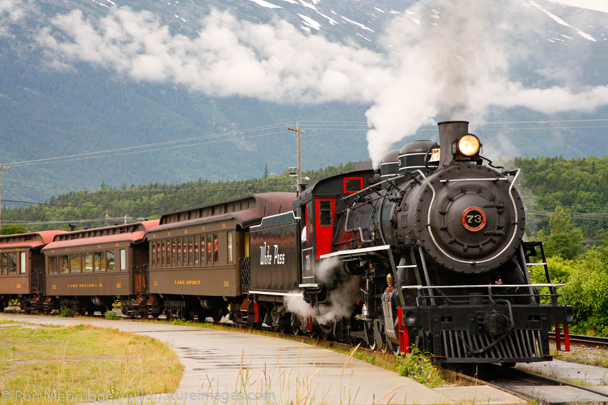 Historic steam engine from White Pass Yukon Route Railroad Skagway, Alaska.