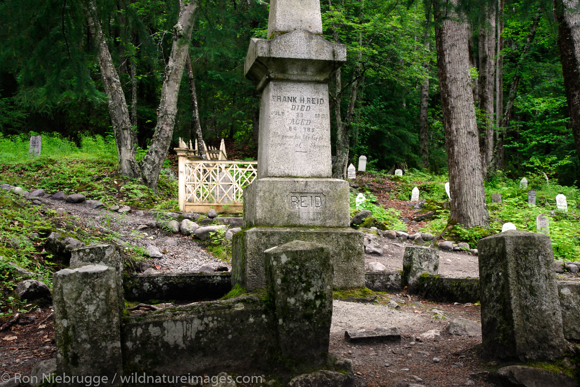 Frank Reed's grave in the historic graveyard, Skagway, Alaska.