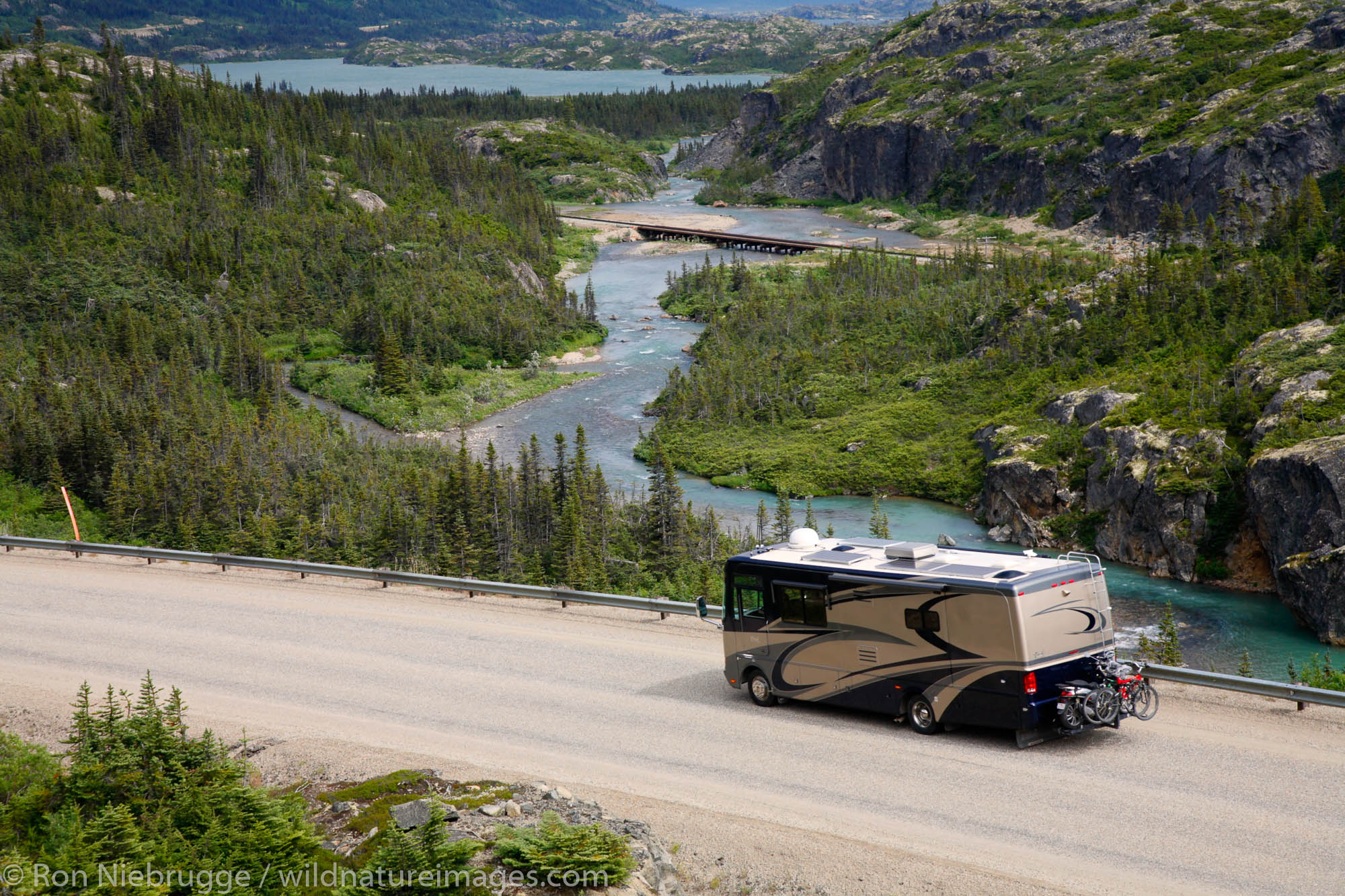 RV travel on South Klondike Highway, British Columbia, Canada.
