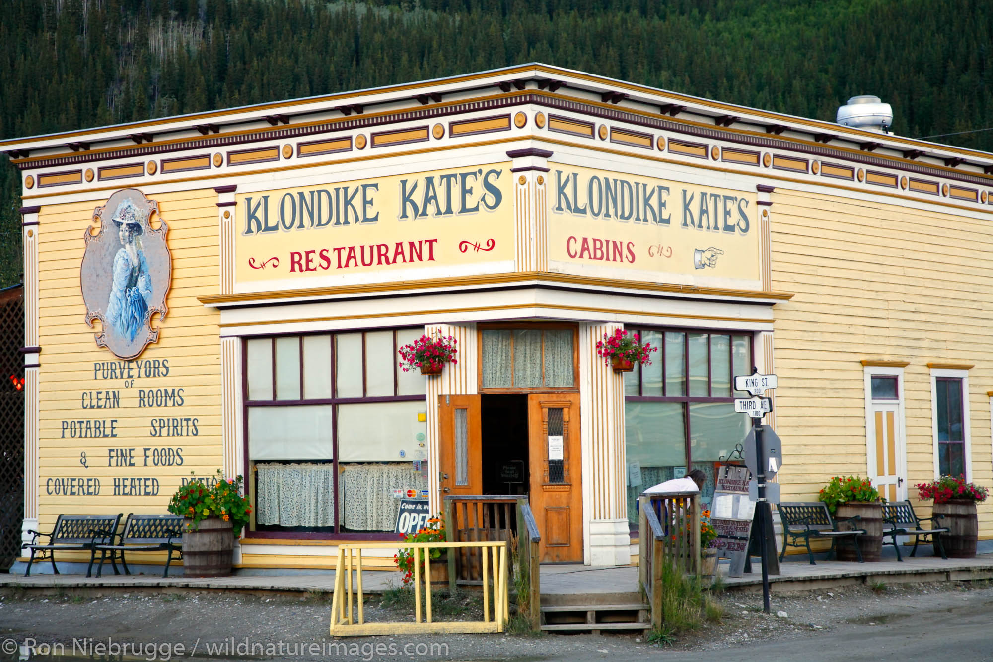 Klondike Kate's Restaurant in the historic gold rush town of Dawson City, Yukon Territory, Canada.