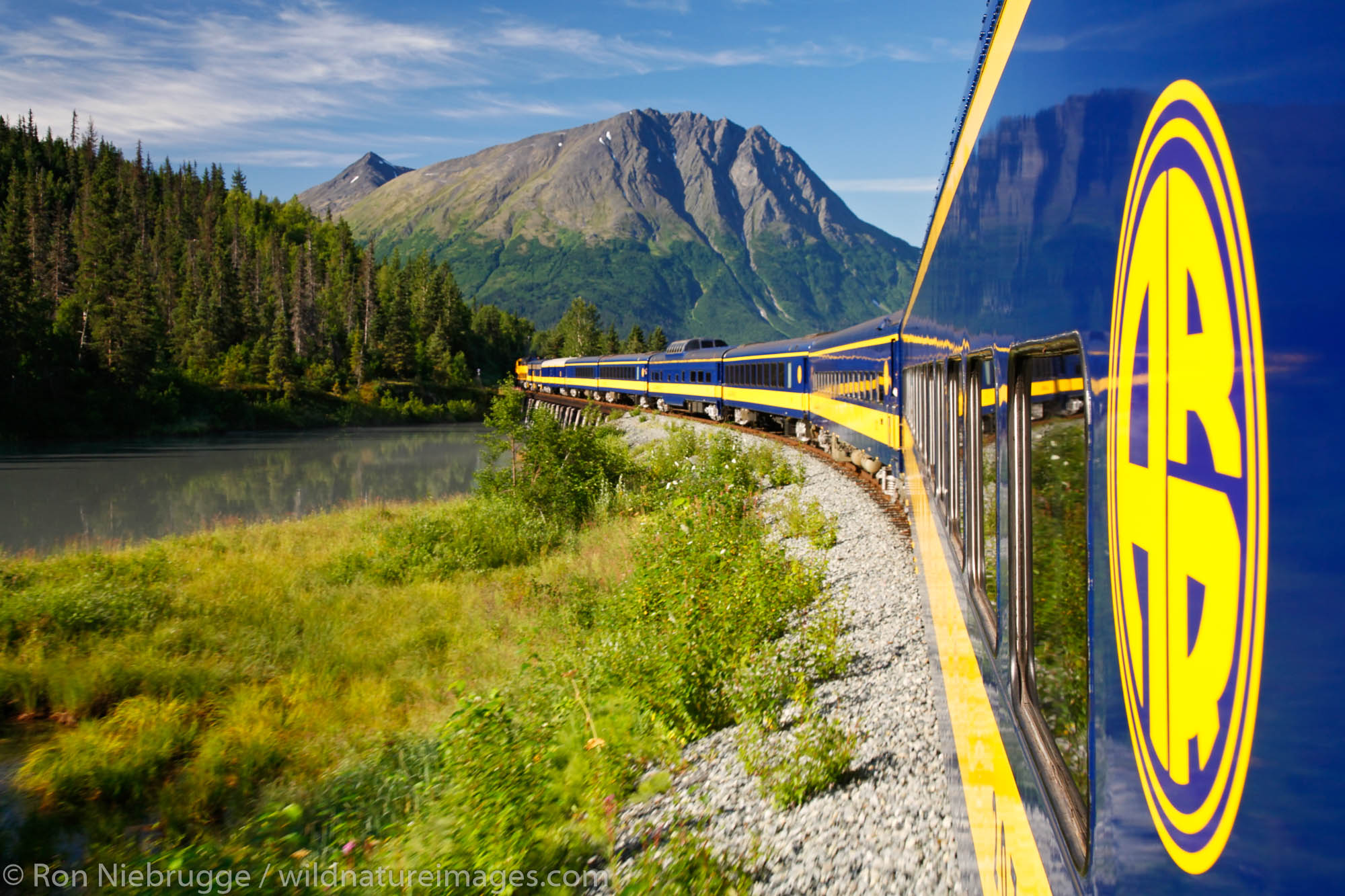 On the Alaska Railroad Coastal Train between Anchorage and Seward, Alaska.