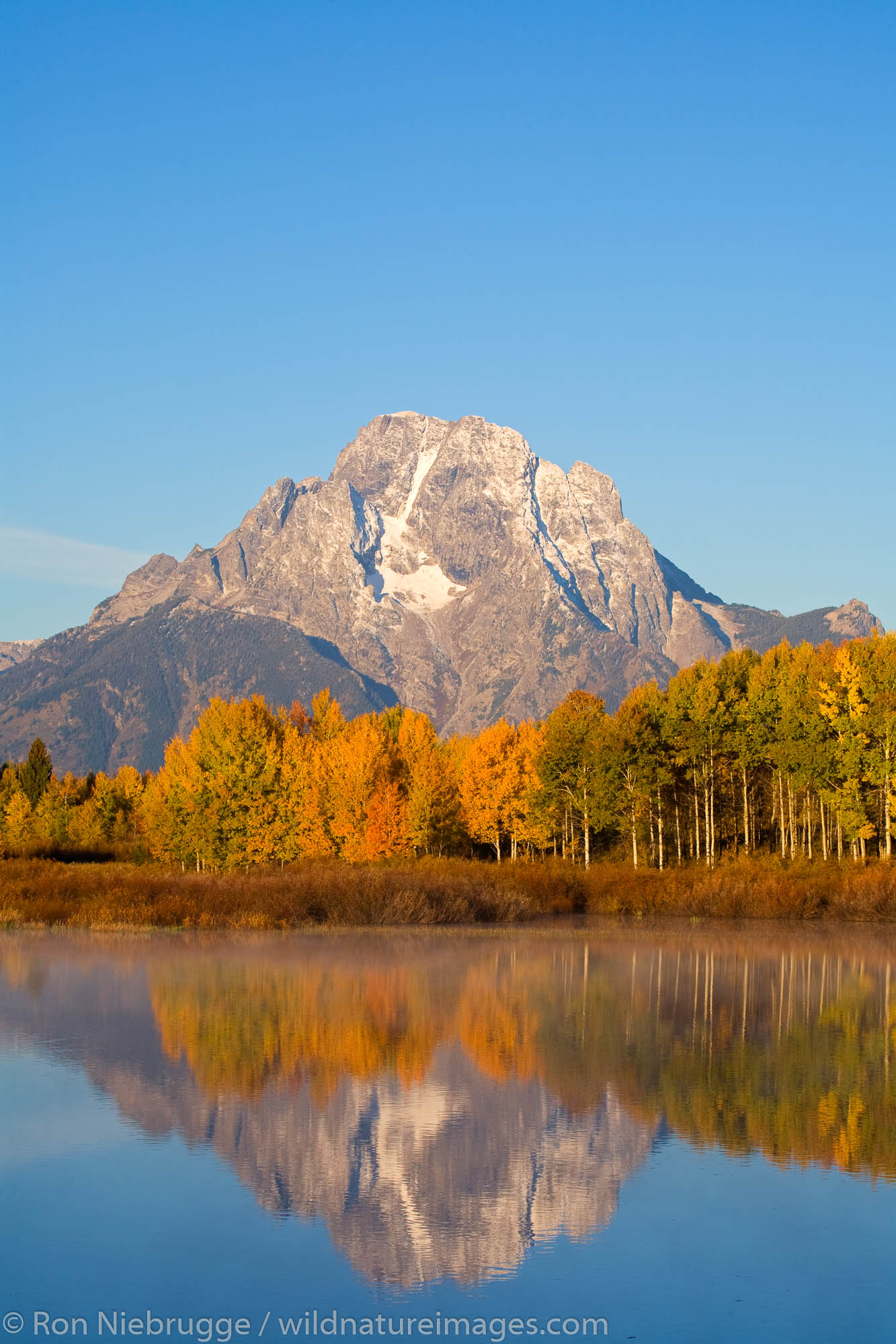 Mount Moran from Oxbow Bend, Grand Teton National Park, Wyoming.