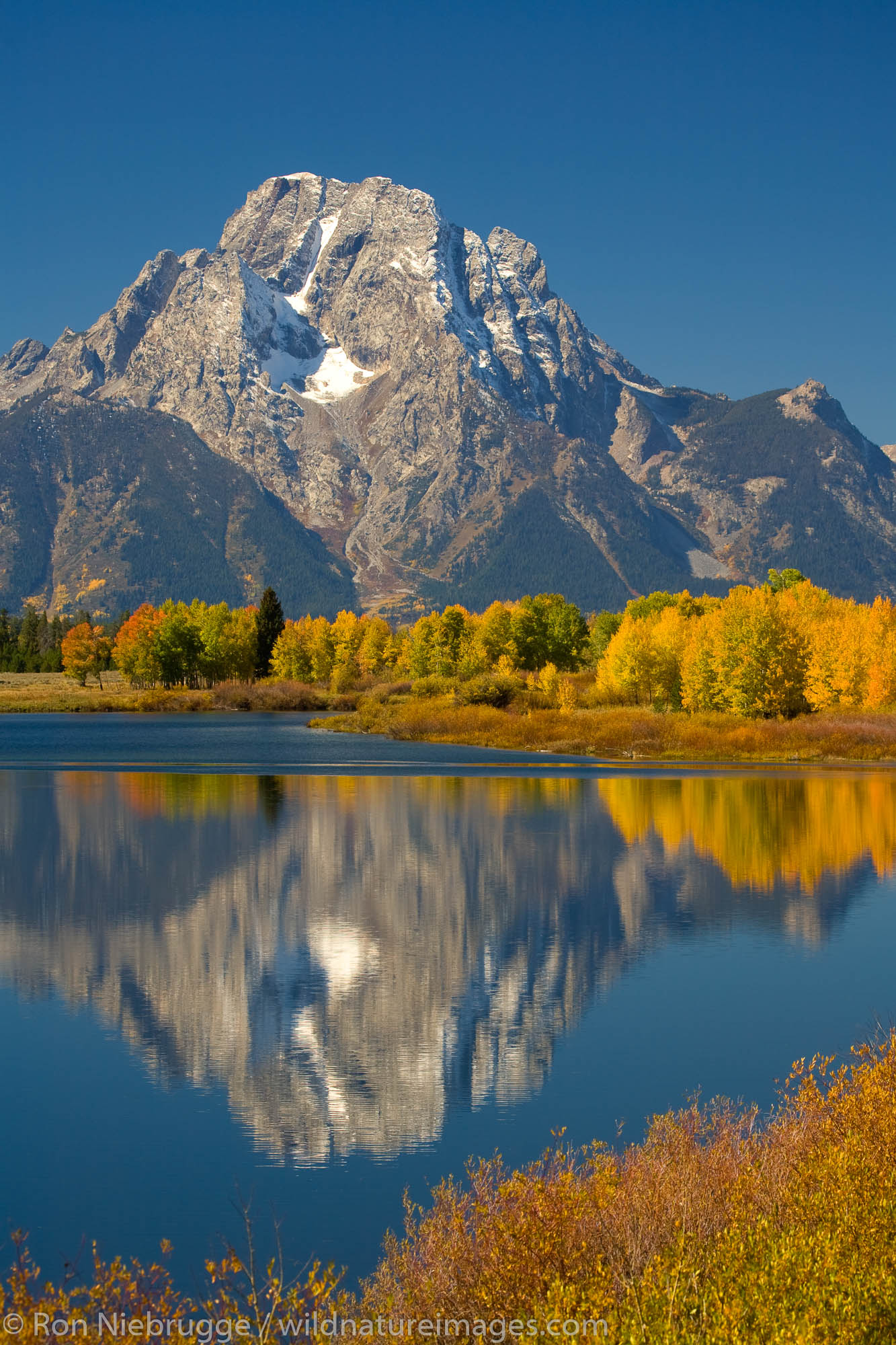 Mount Moran from Oxbow Bend, Grand Teton National Park, Wyoming.