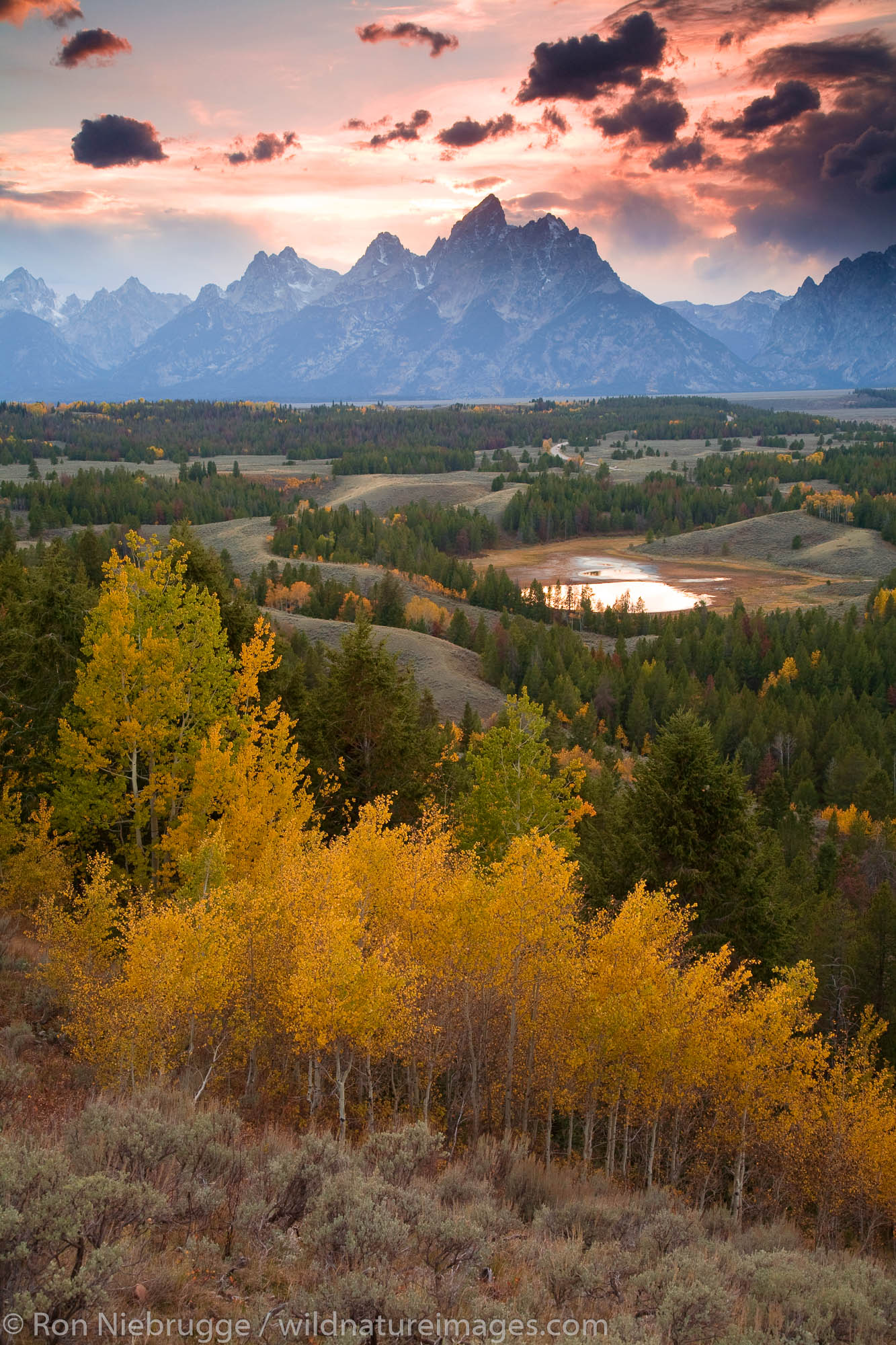 Grand Teton at sunset, Grand Teton National Park, Wyoming.