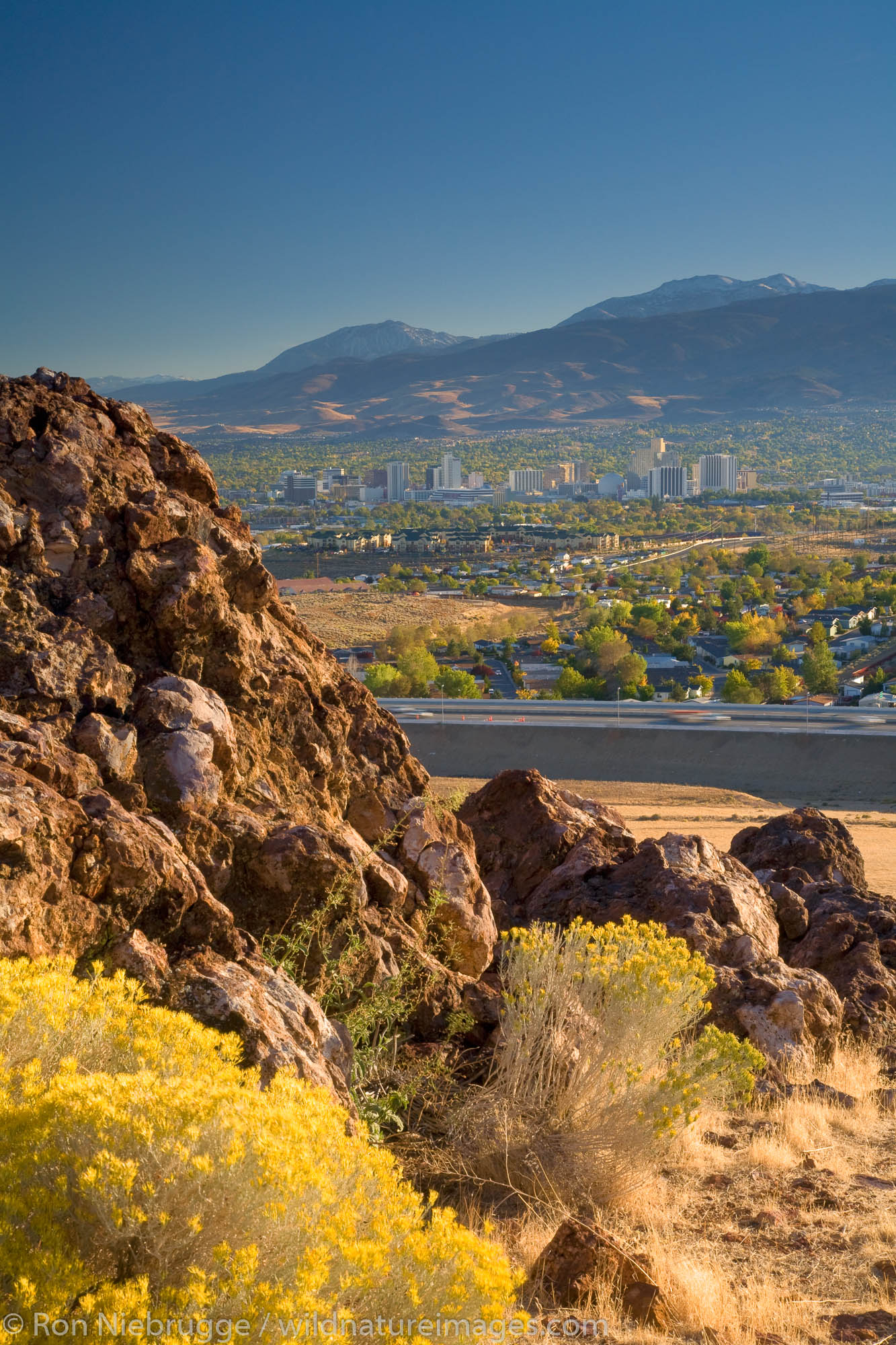 The skyline of downtown Reno Nevada.