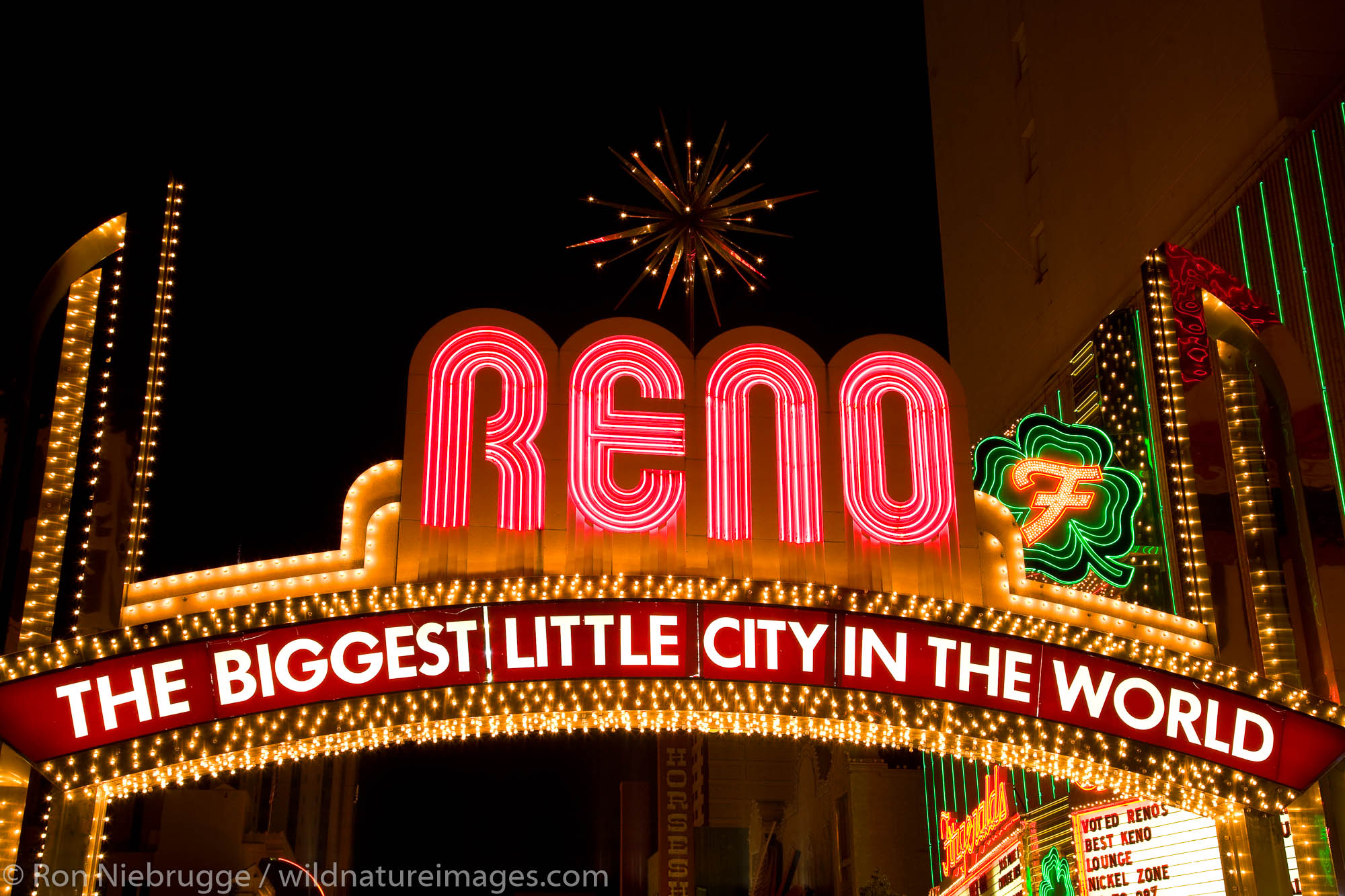 The "Biggest Little City in the World" sign, downtown Reno Nevada.